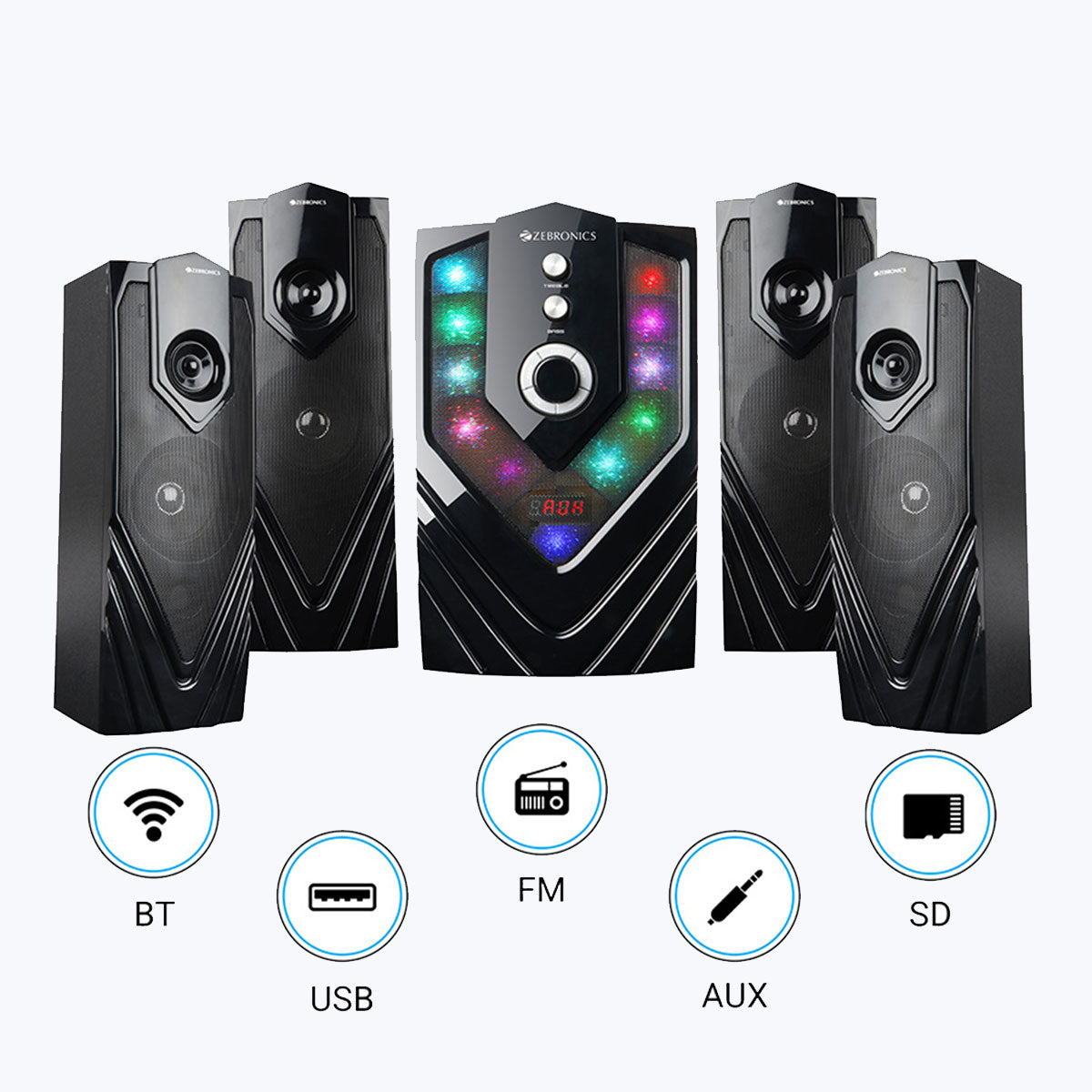 Zeb-Samba - 4.1 Speaker - Zebronics - Multi-connectivity