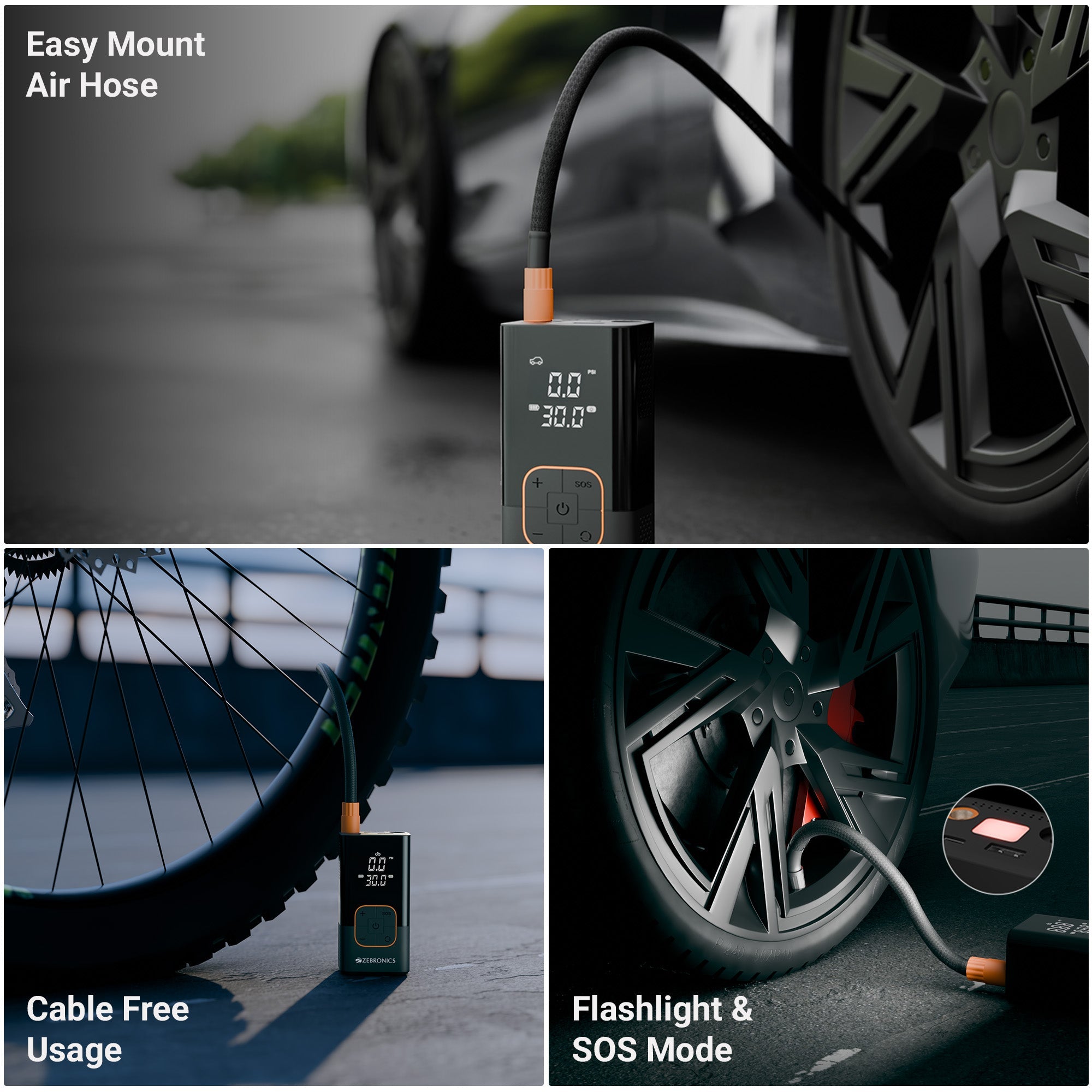 17TI4 Cord-Free Tire Inflator for Cars, Bikes, Cycle tires & Sports Balls