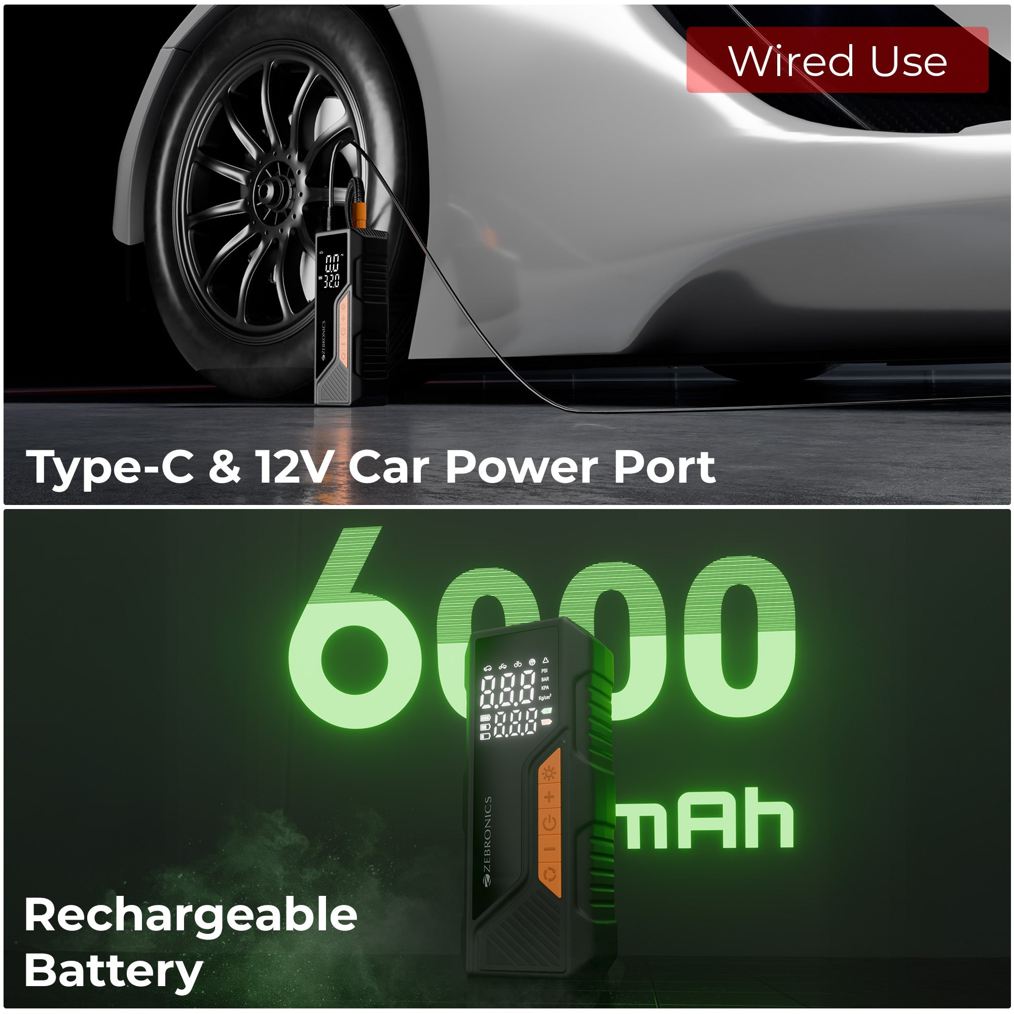 19TI6A Compact Tire Inflator for Cars, Bikes, Cycle tires & Sports Balls