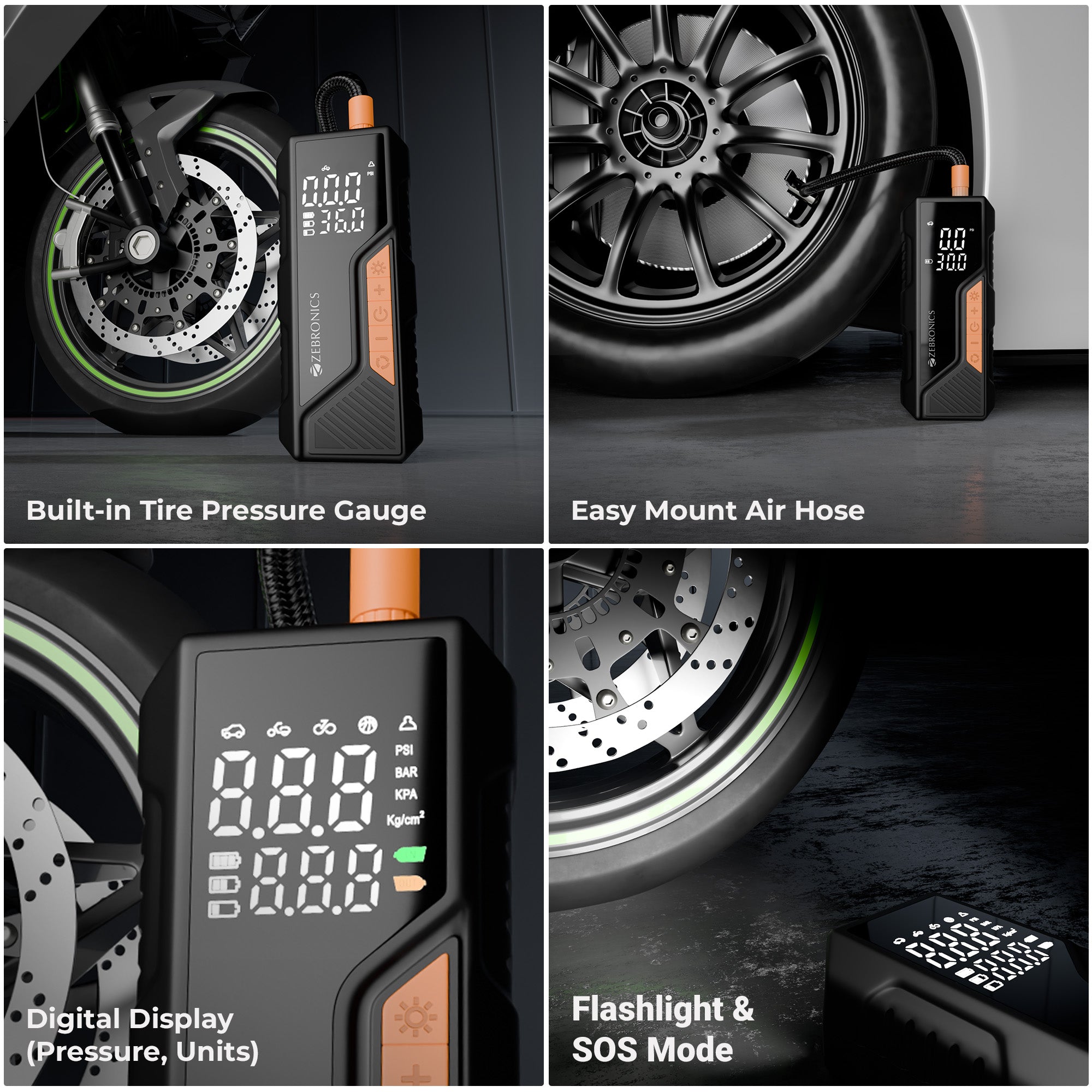 19TI6A Compact Tire Inflator for Cars, Bikes, Cycle tires & Sports Balls