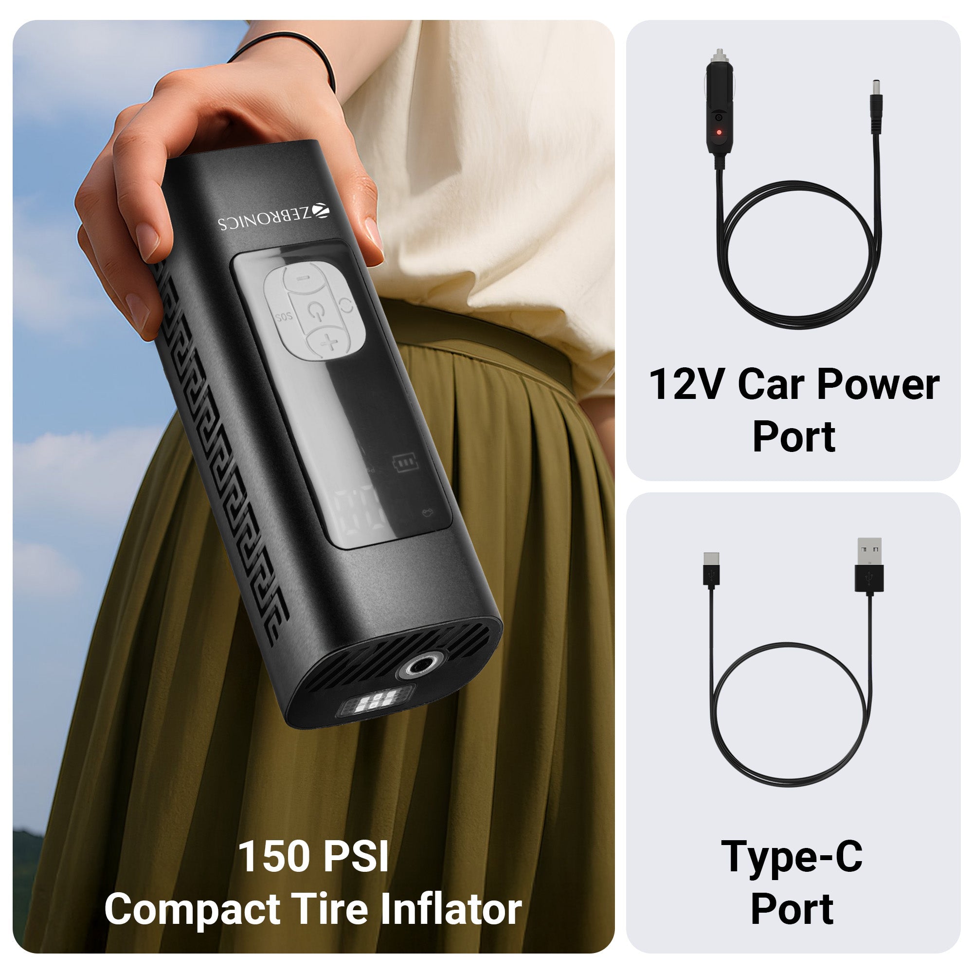 19TI6 Tire Inflator for Cars, Bikes, Cycle tires & Sports Balls