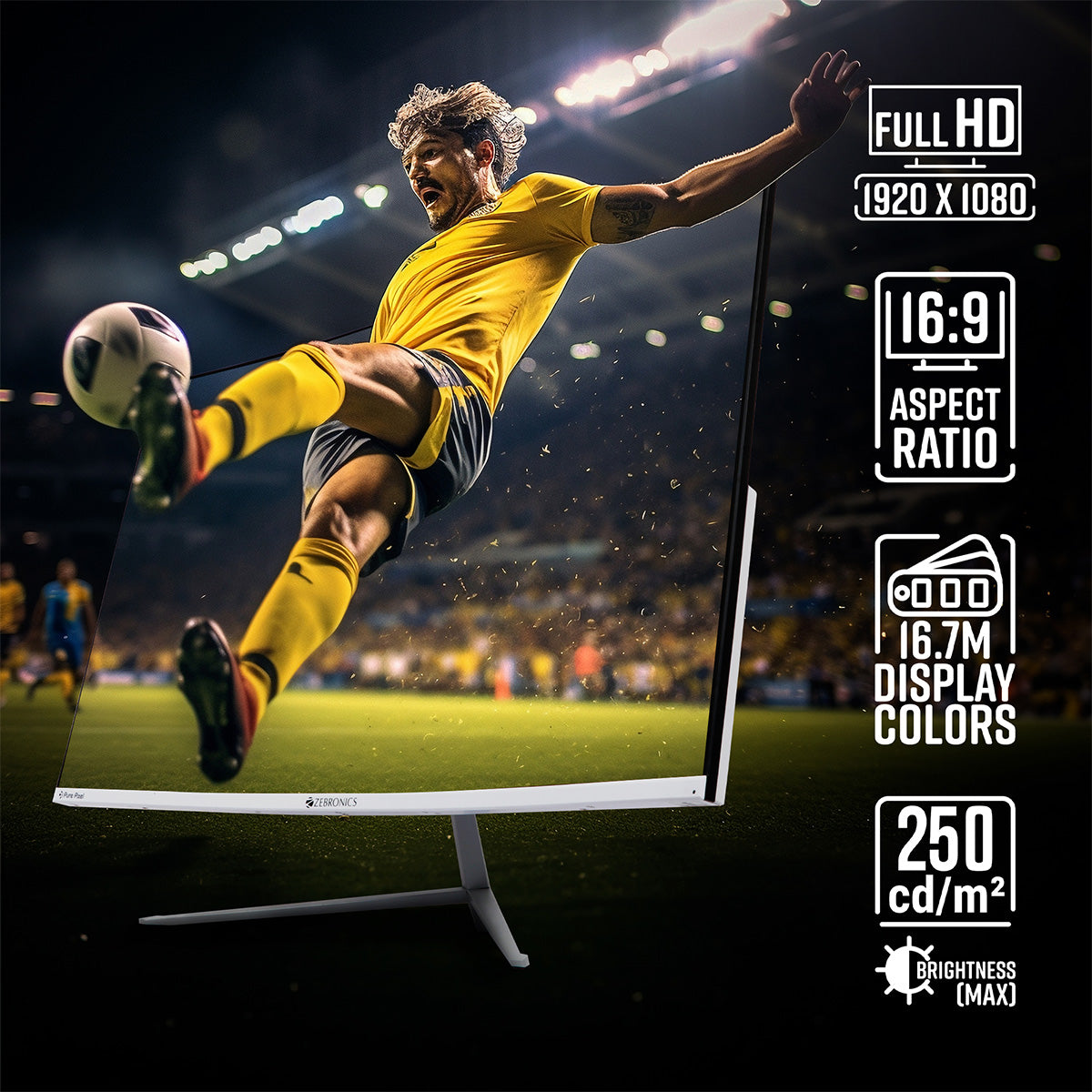 AC32FHD LED (75Hz) Curved LED Monitor - Zebronics