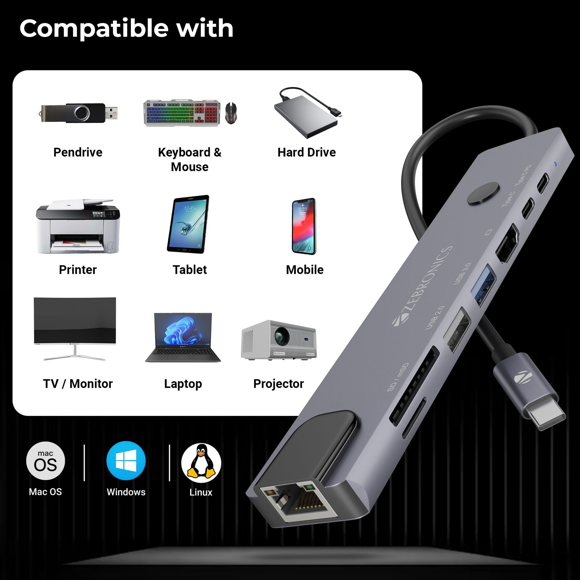 CT81 Plus - 8-in-1 Type-C Multiport Hub