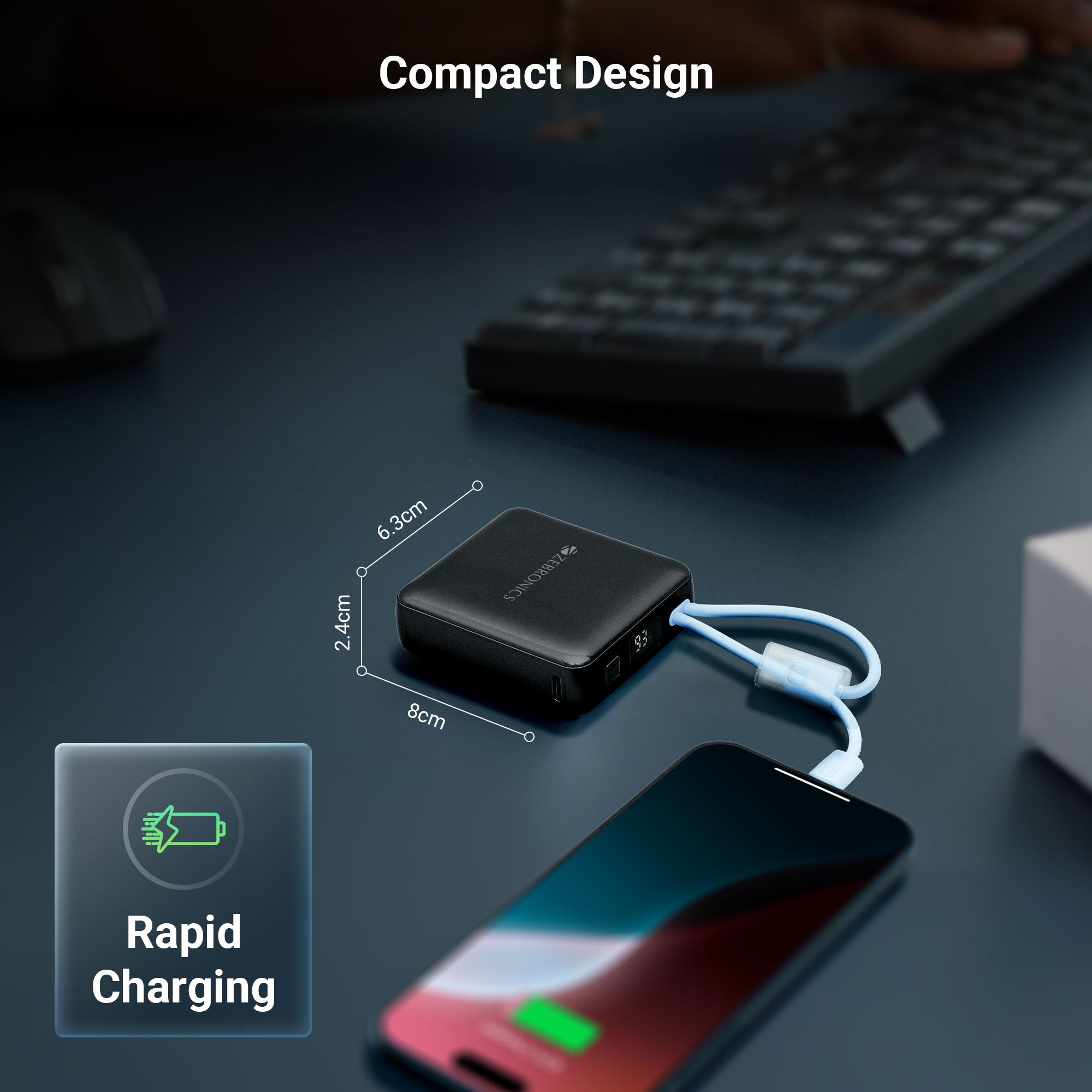EnergiTank 10R1 - 10000 mAh Power Bank (with Type C & Lighting Cable)
