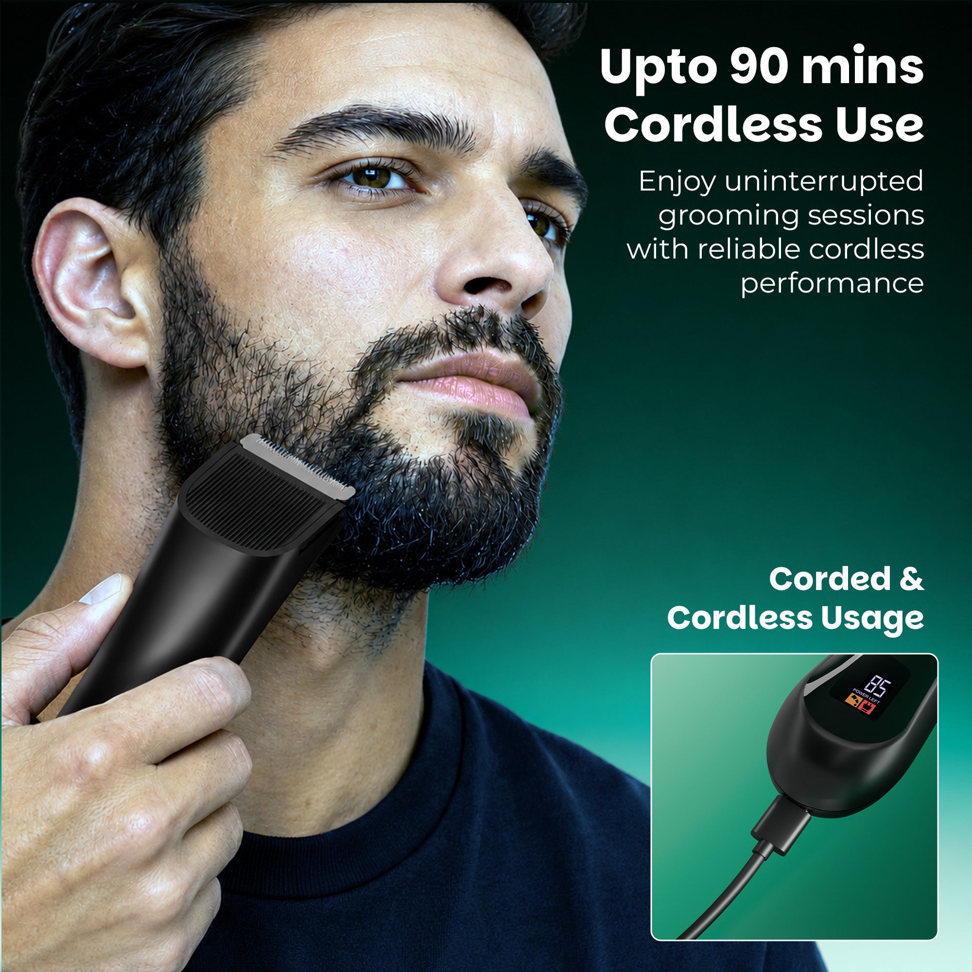 HT300B Hair Trimmer 90 Mins Cordless Use