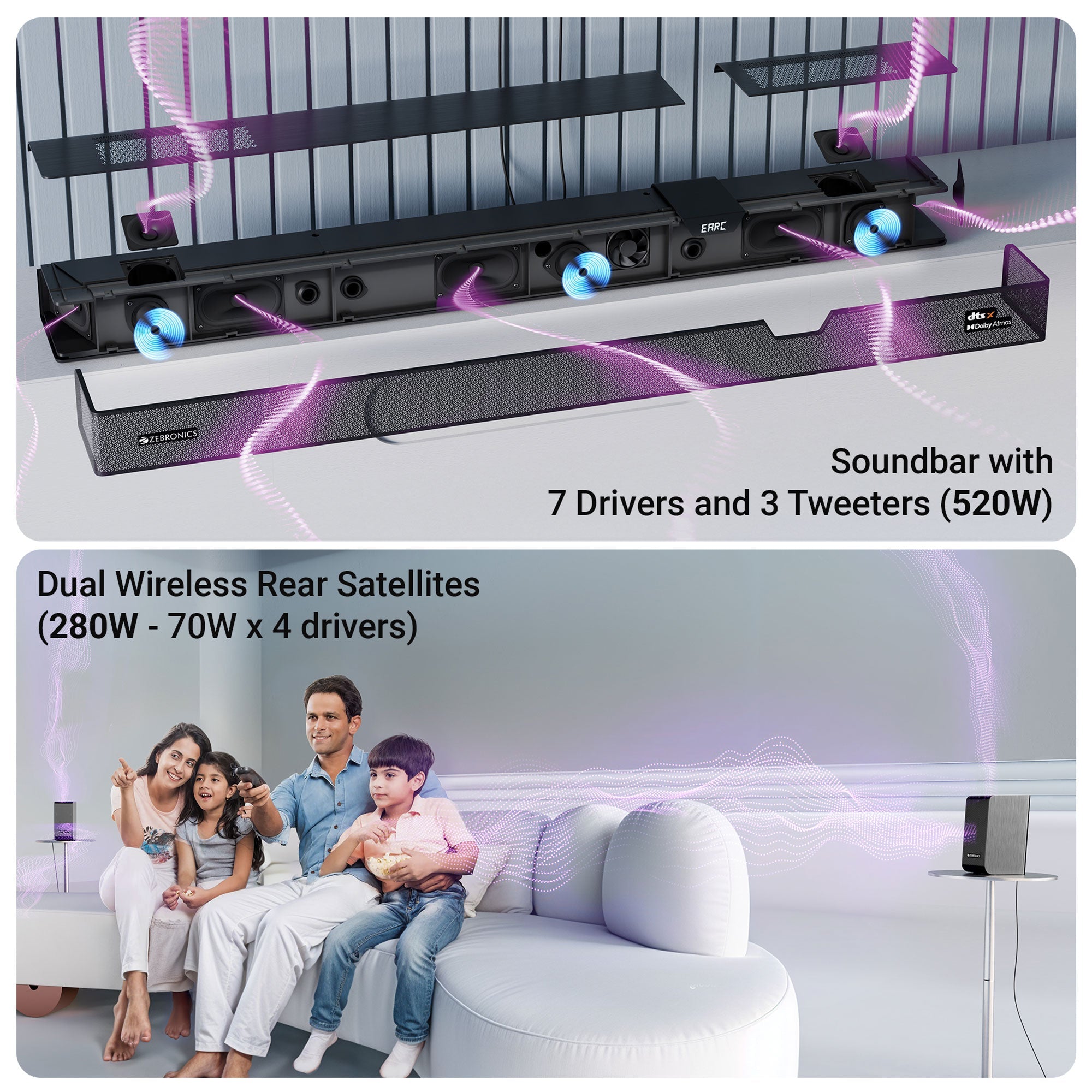 Juke Bar 10000 7.24 Ch, 1100W, Dolby Atmos & dtsX Soundbar