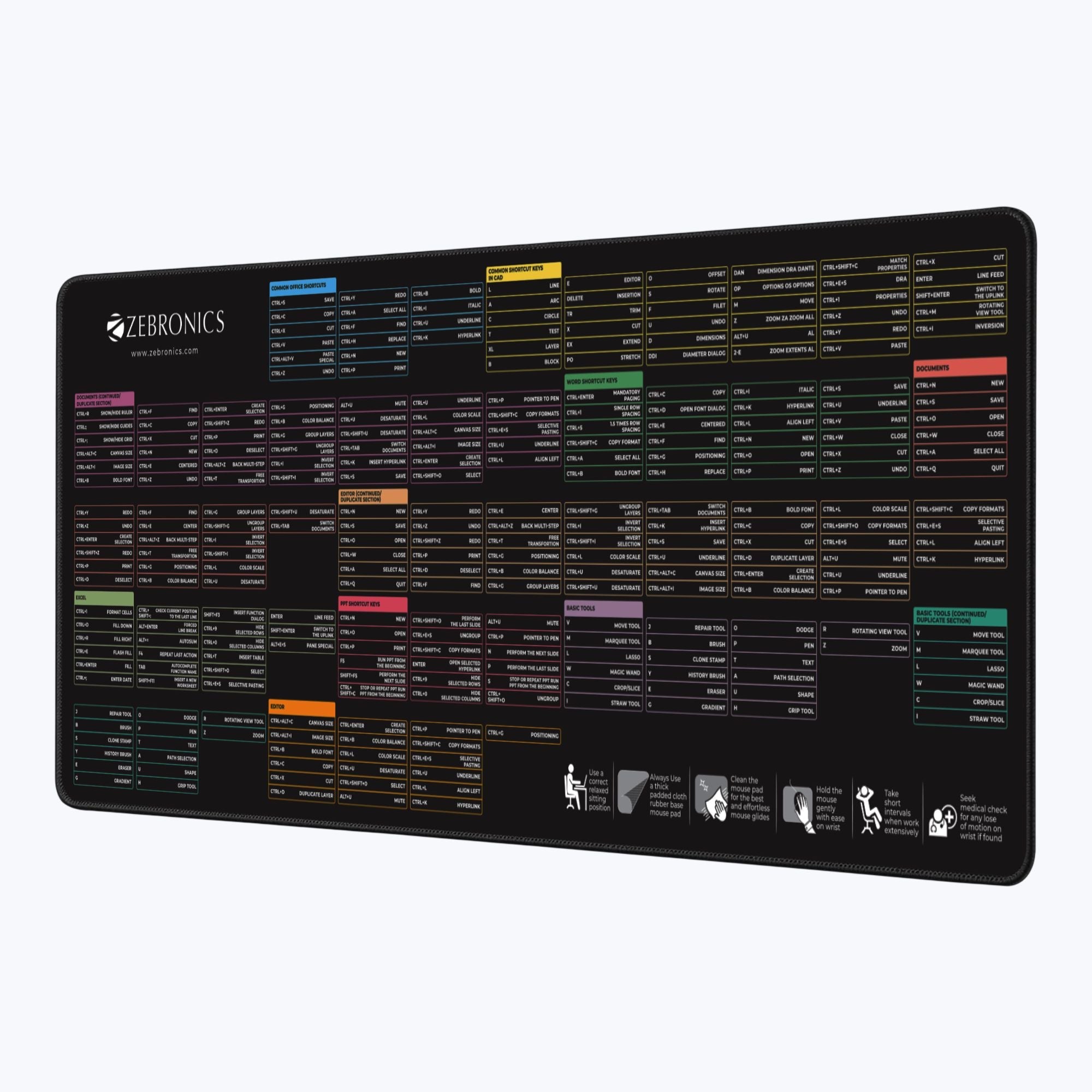MSP XL (Shortcut Key) Mouse Pad