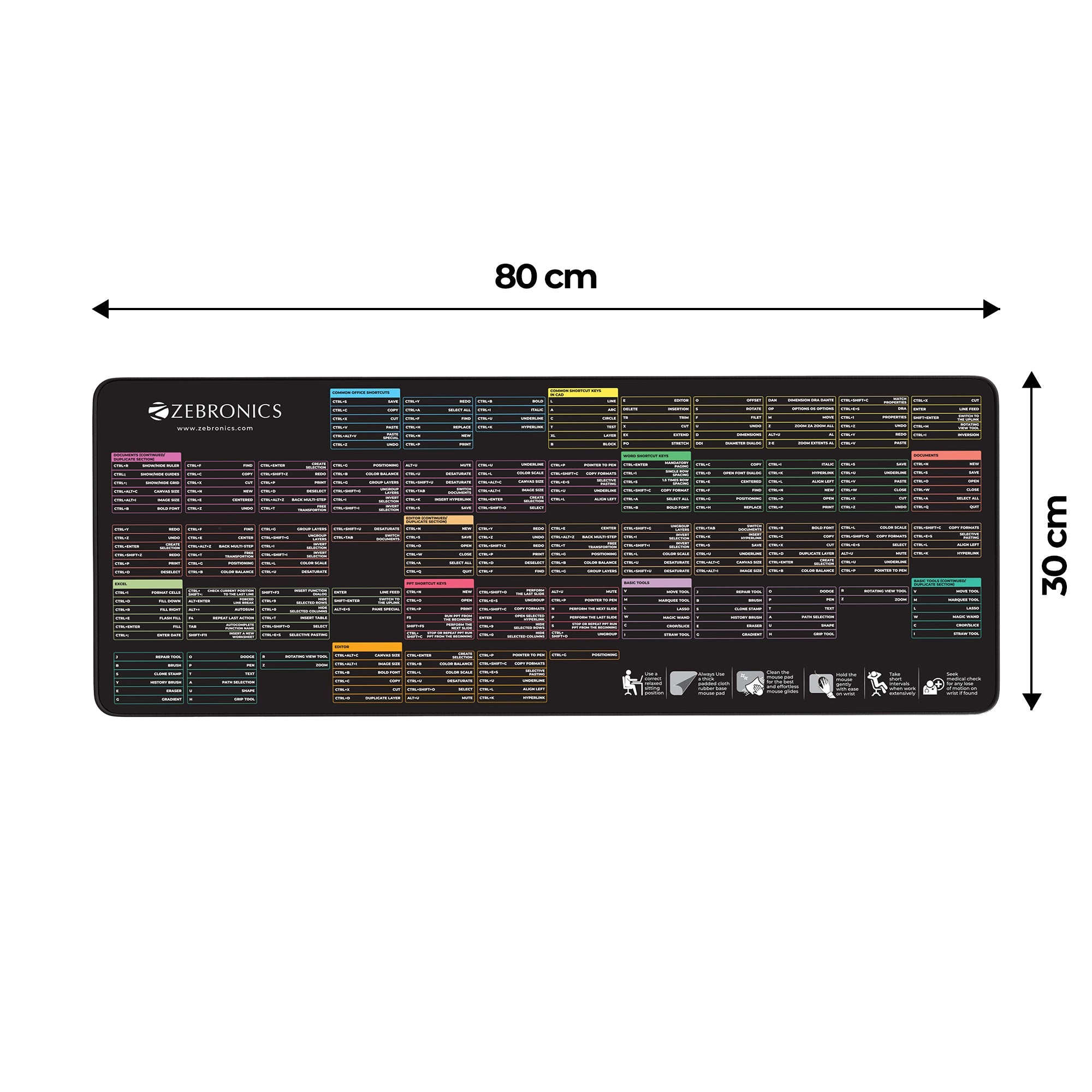 MSP XL (Shortcut Key) Mouse Pad