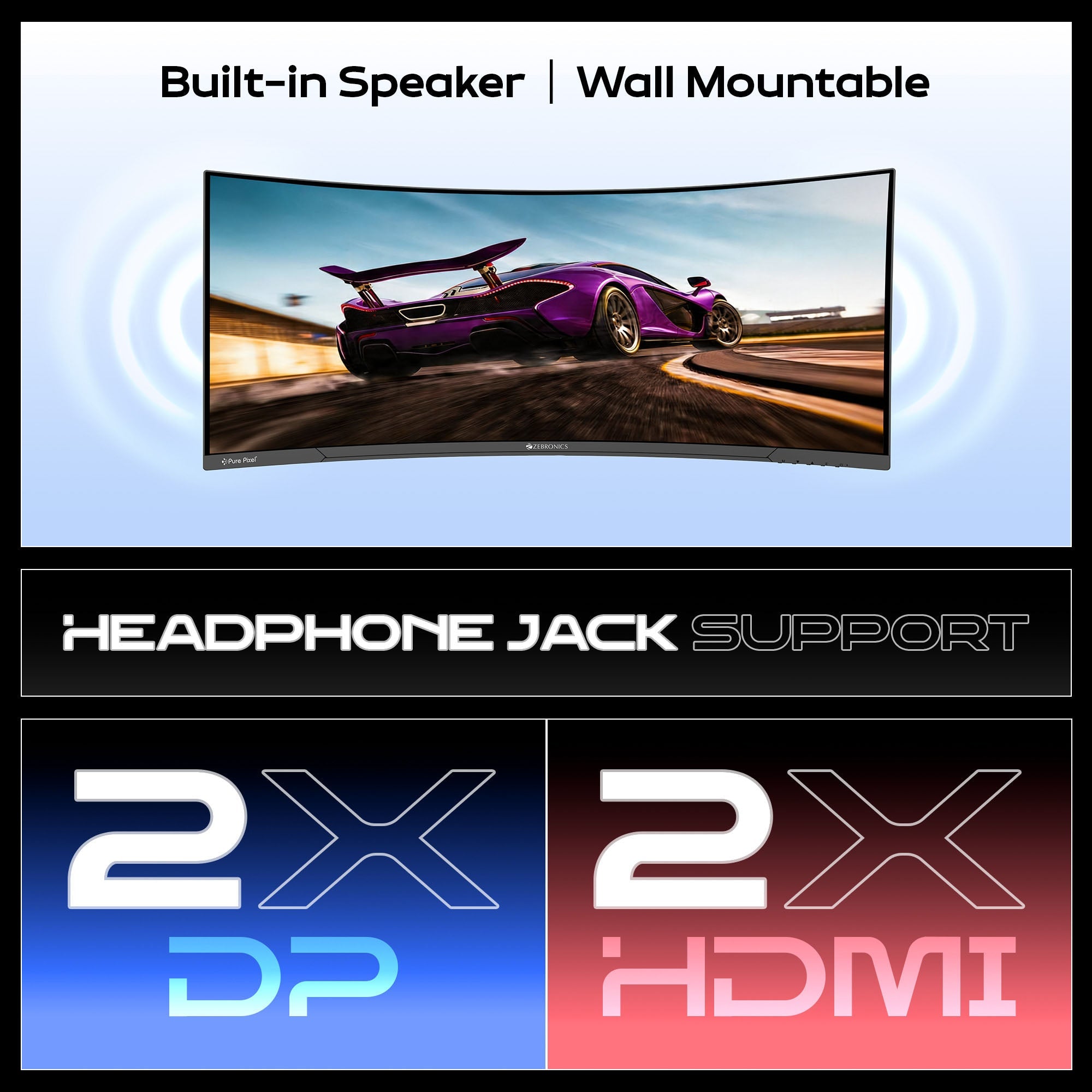 Zeb-PA234 - Curved Wide Monitor - Zebronics