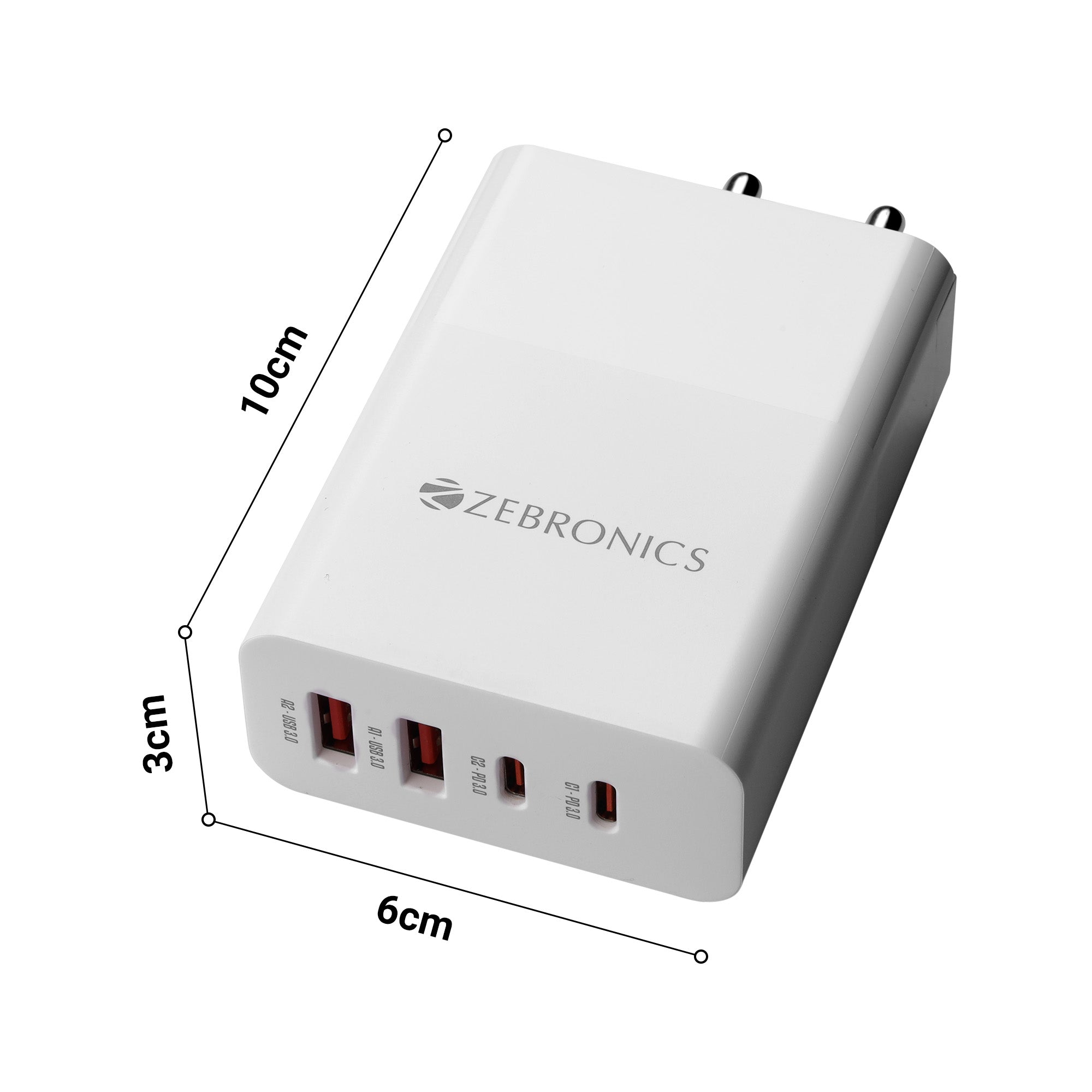 RC65B 120W GaN Charger (Type C x 2, USB 3.0 x 2), PD 3.0