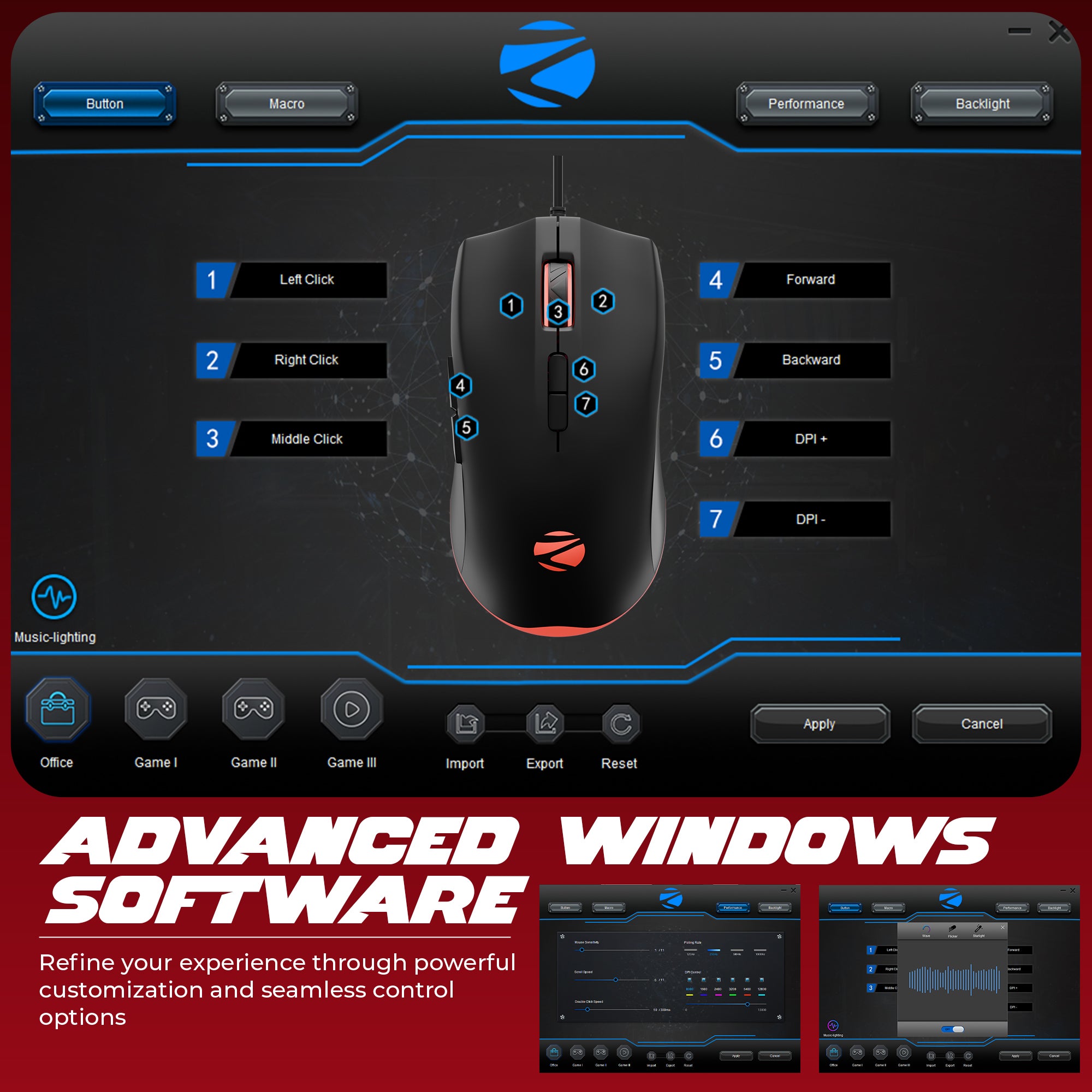 Viper 50 Wired Gaming Mouse with Huano Switches