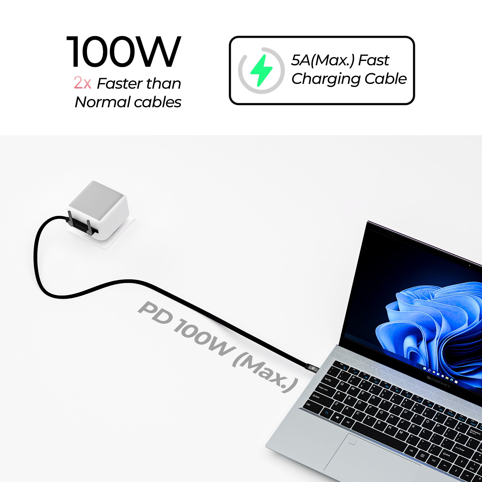 WATTZ 100CC2 (100W) Type C to Type C Cable