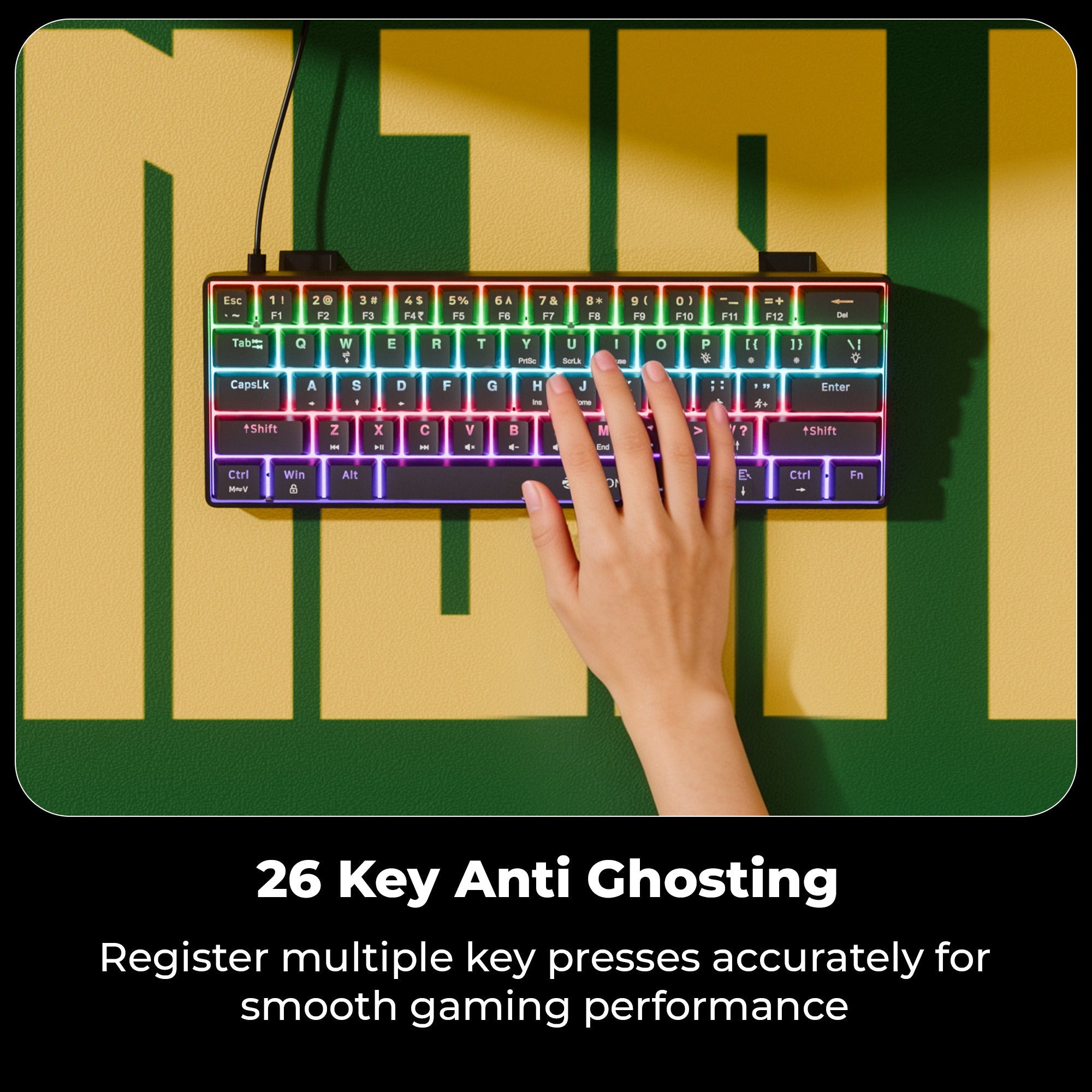 Max Ninja 61 Wired Gaming Keyboard