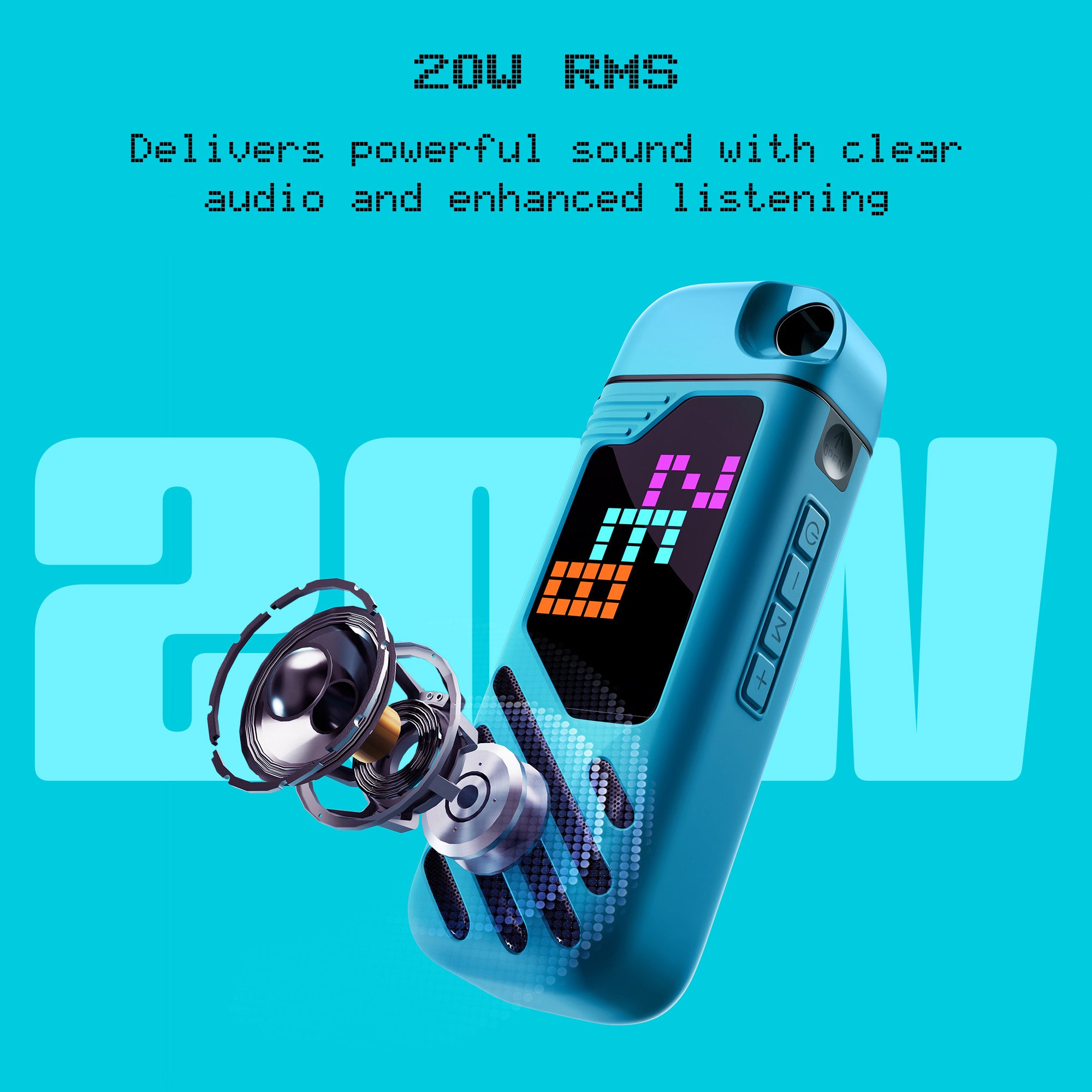 Music Bomb X50 Portable Speaker (20W) with 2 Wireless Mics