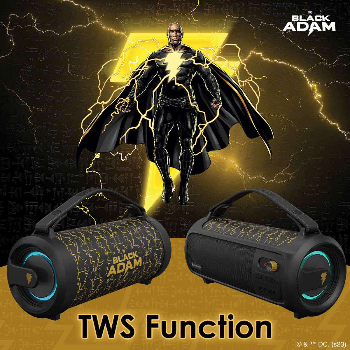 Zeb-Rocket 500-Black Adam - Wireless Speaker - Zebronics