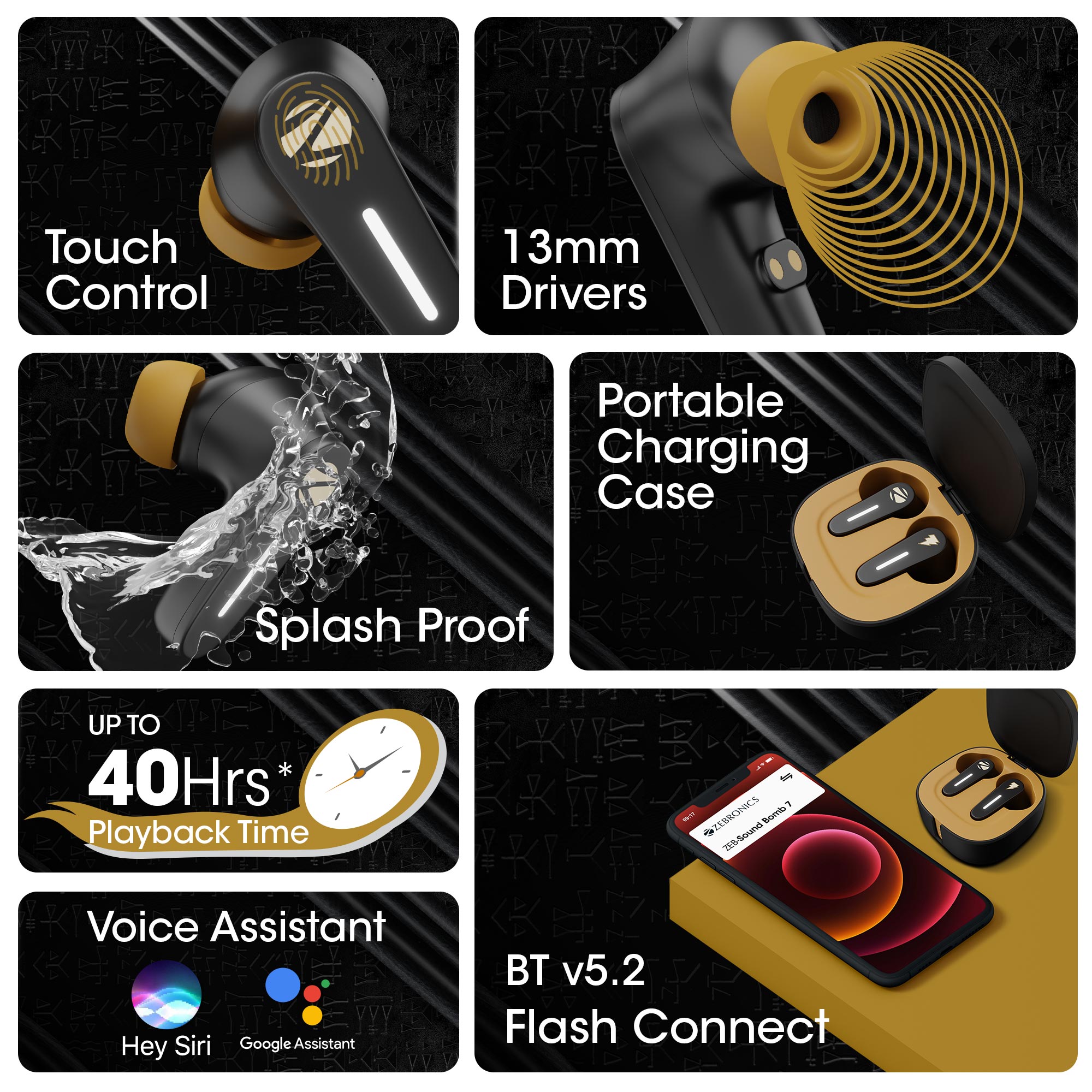 Zeb-Sound Bomb 7 DC Comics Black Adam Edition - Wireless Speaker - Zebronics