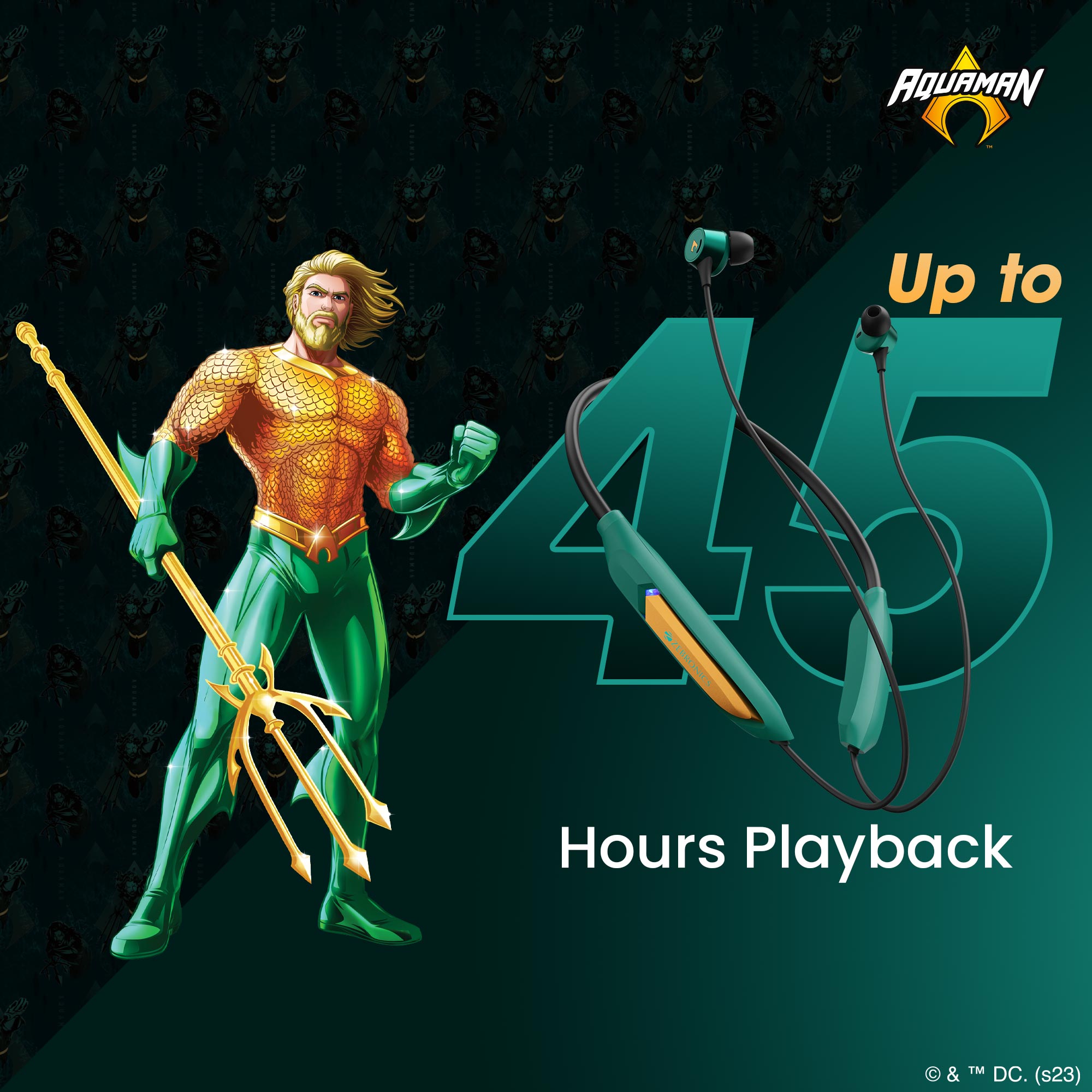Zeb-Yoga N3 DC Comics Aquaman Edition - Wireless Neckband - Zebronics