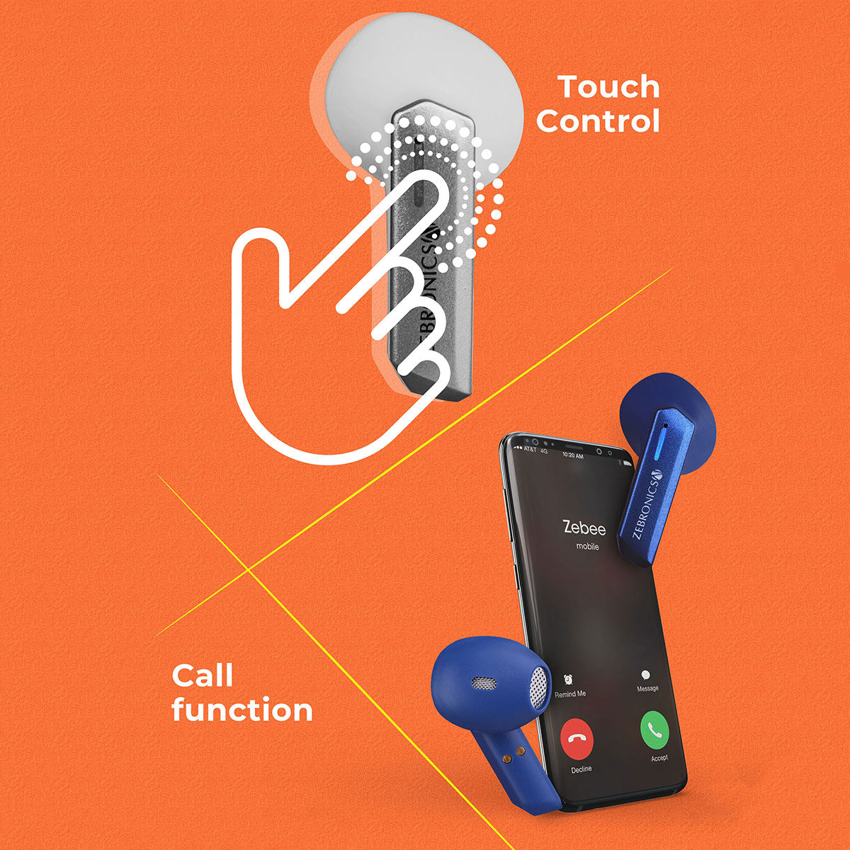 Zeb-Sound Bomb X1 -Wireless Earbuds - Zebronics