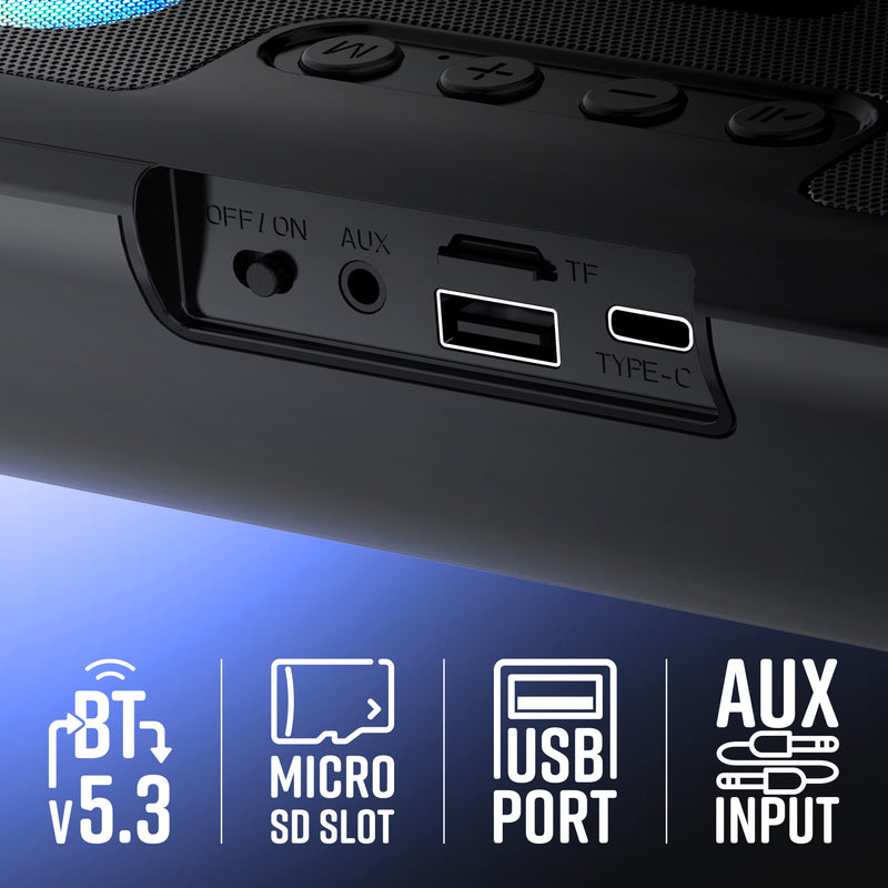Zebronics Astra 35 Portable Bluetooth Speaker with 16W Output, Dual Drivers and RGB LED Lights sound bar thumbnail 7