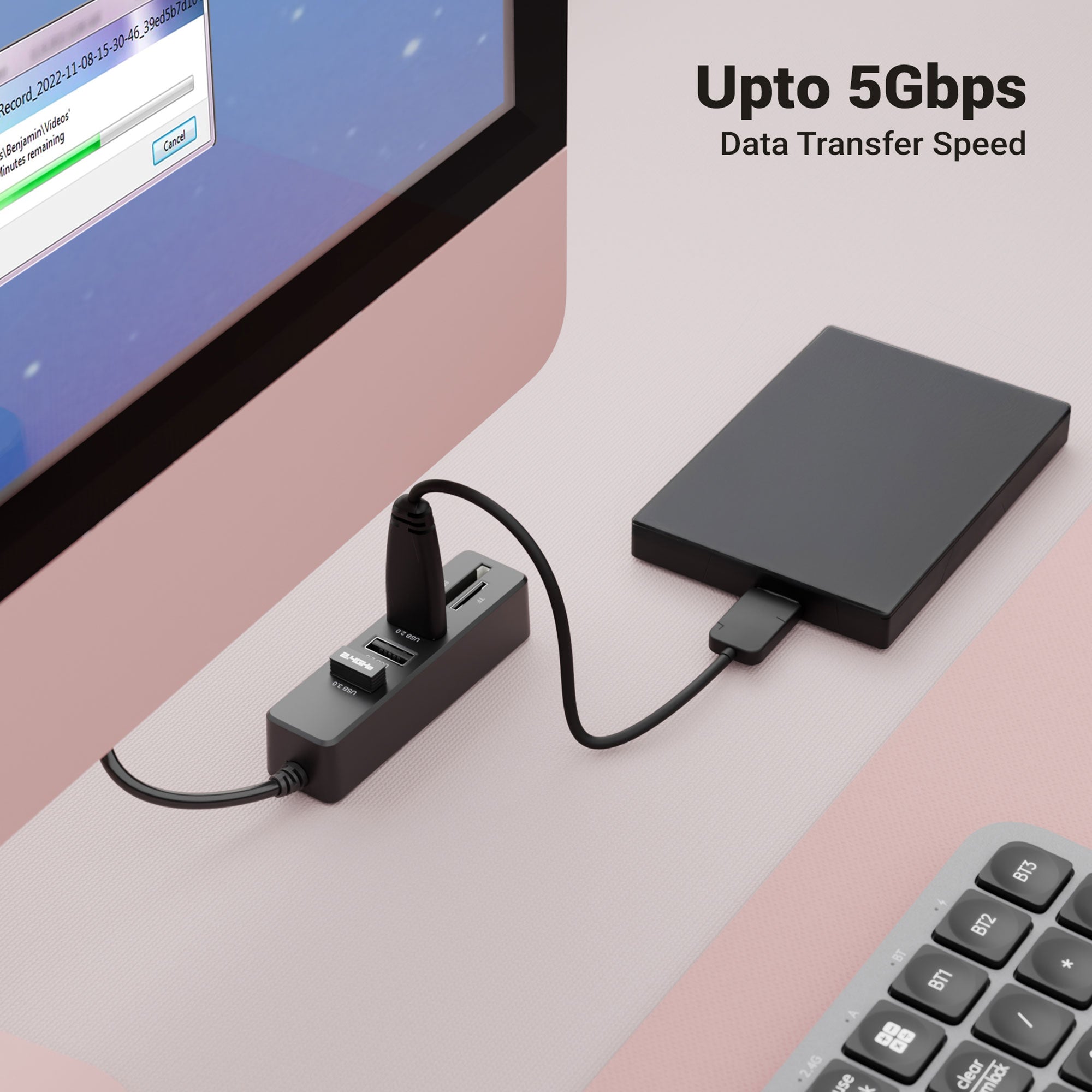 250HB USB Hub (3 x USB, SD, mSD)