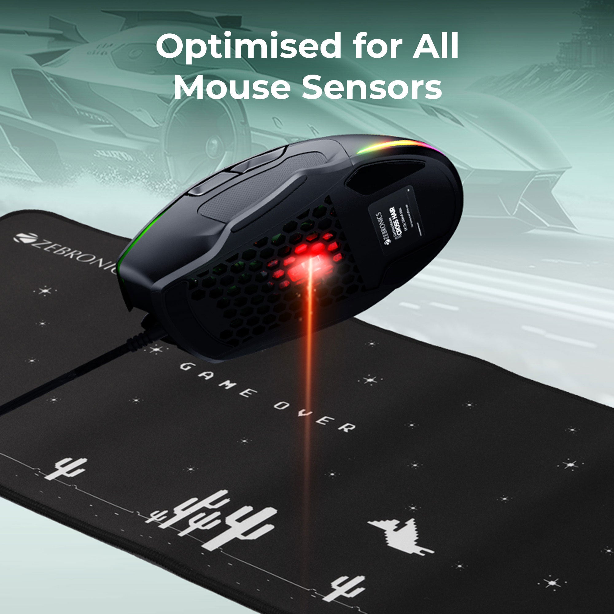 Blaze C Mousepad with Wireless Charging, 80.5 x 30 x 0.6 cms