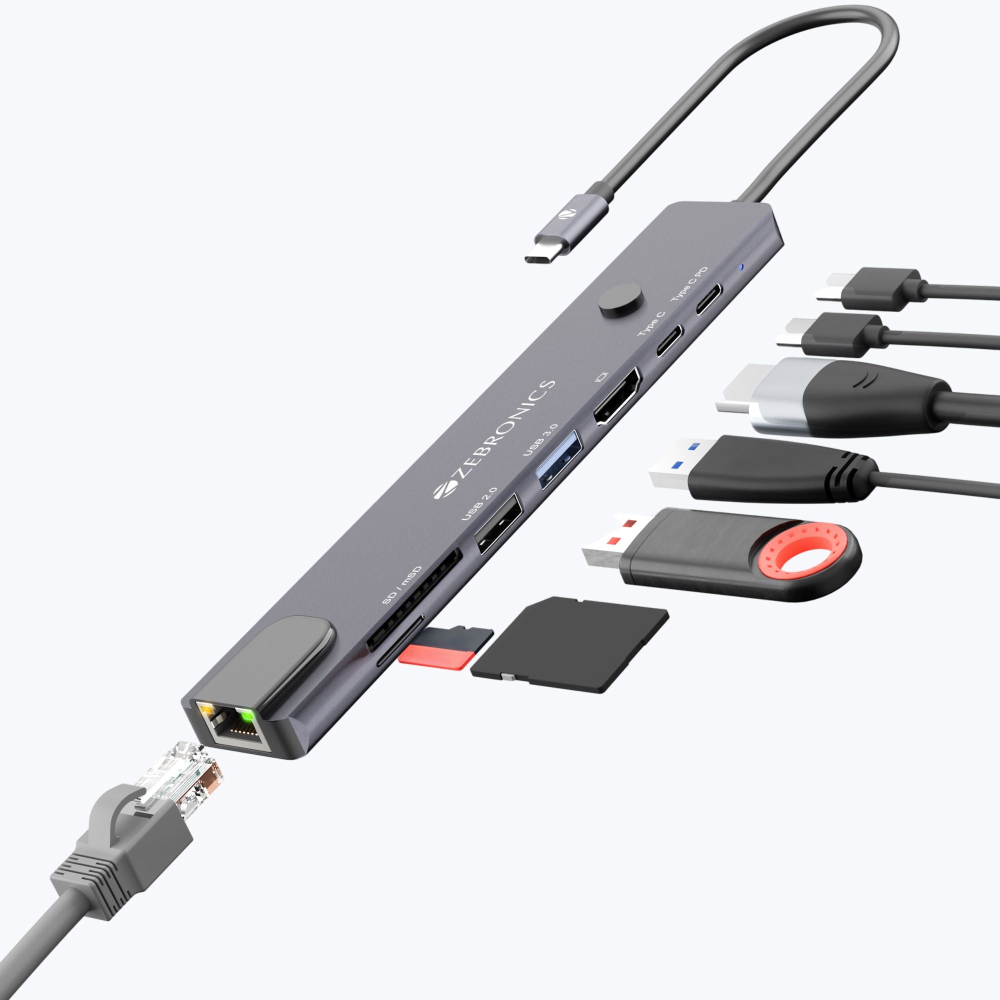 CT81 Plus - 8 in 1 Type C Multiport Hub