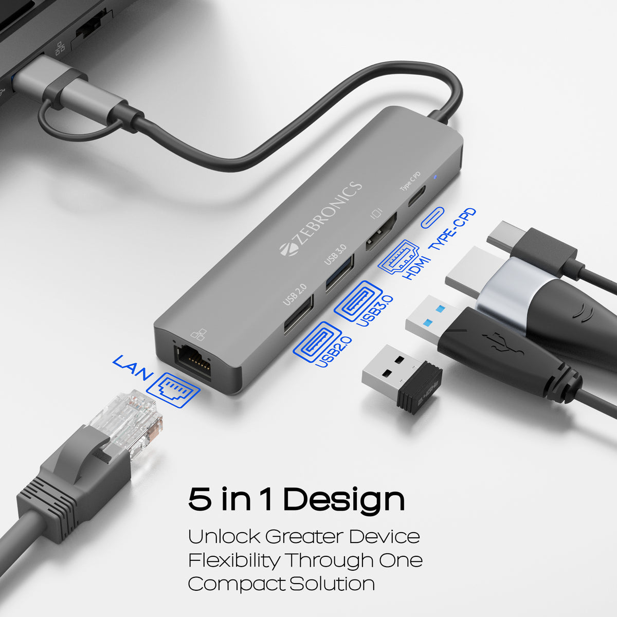 CT51 ( 5 in 1 Design) Multiport Hub