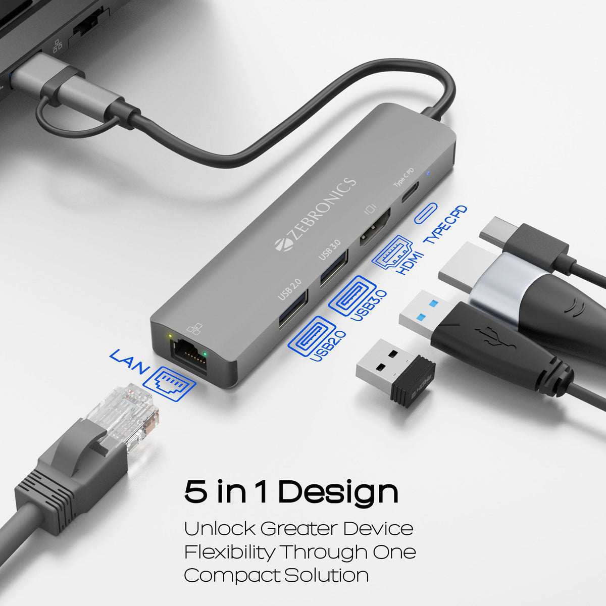 CT51 ( 5 in 1 Design) Multiport Hub