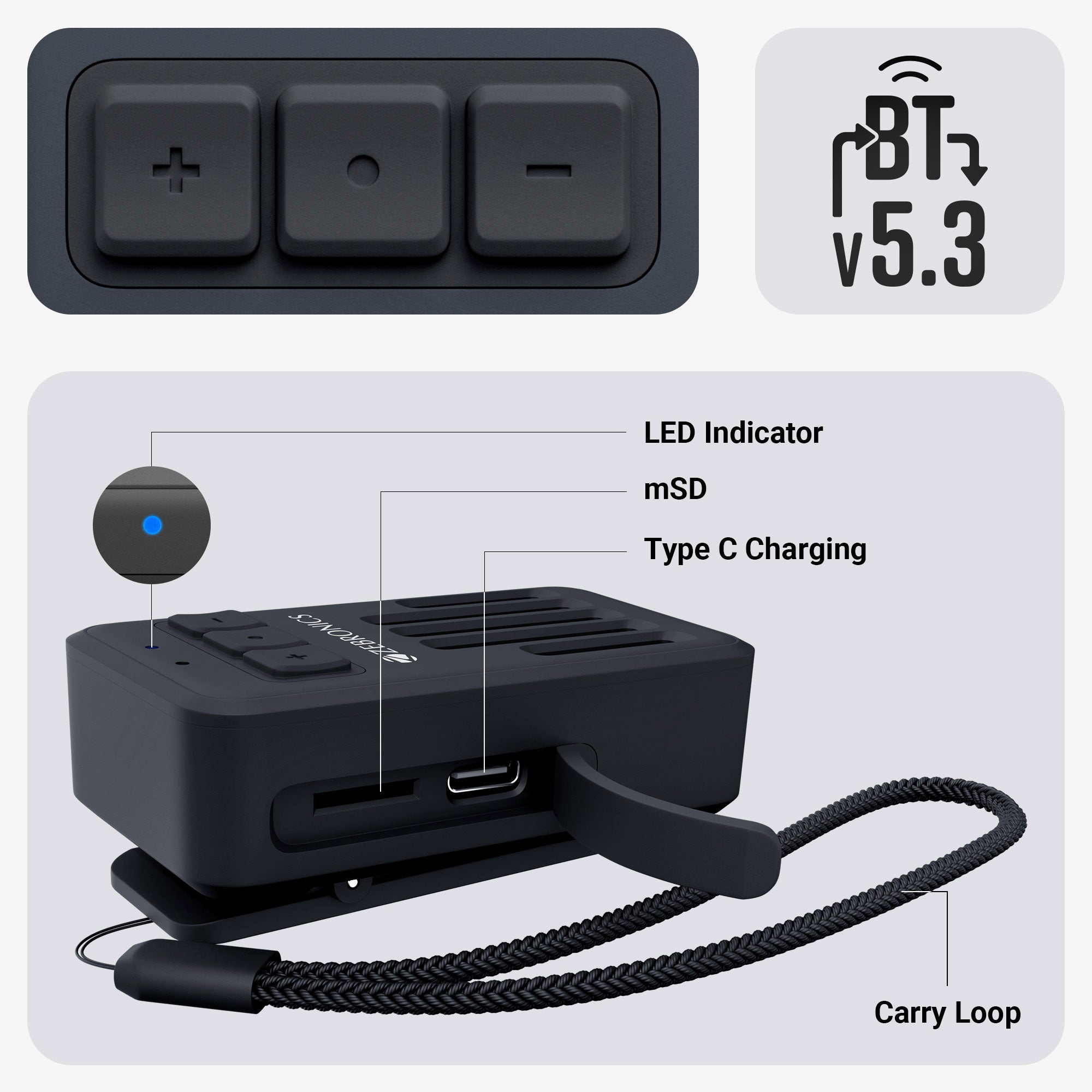 Clipper 4W Wearable Bluetooth Speaker with Magnetic Clip-on