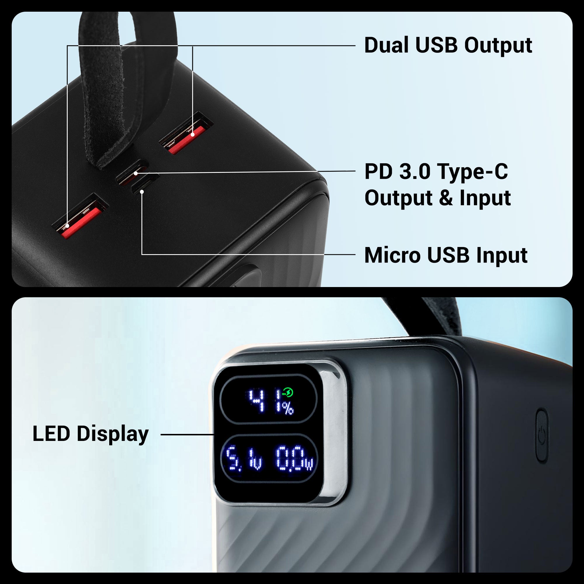 EnergiPod 50R1 50000 mAh 22.5W Fast Charging, for Tablet / Mobile