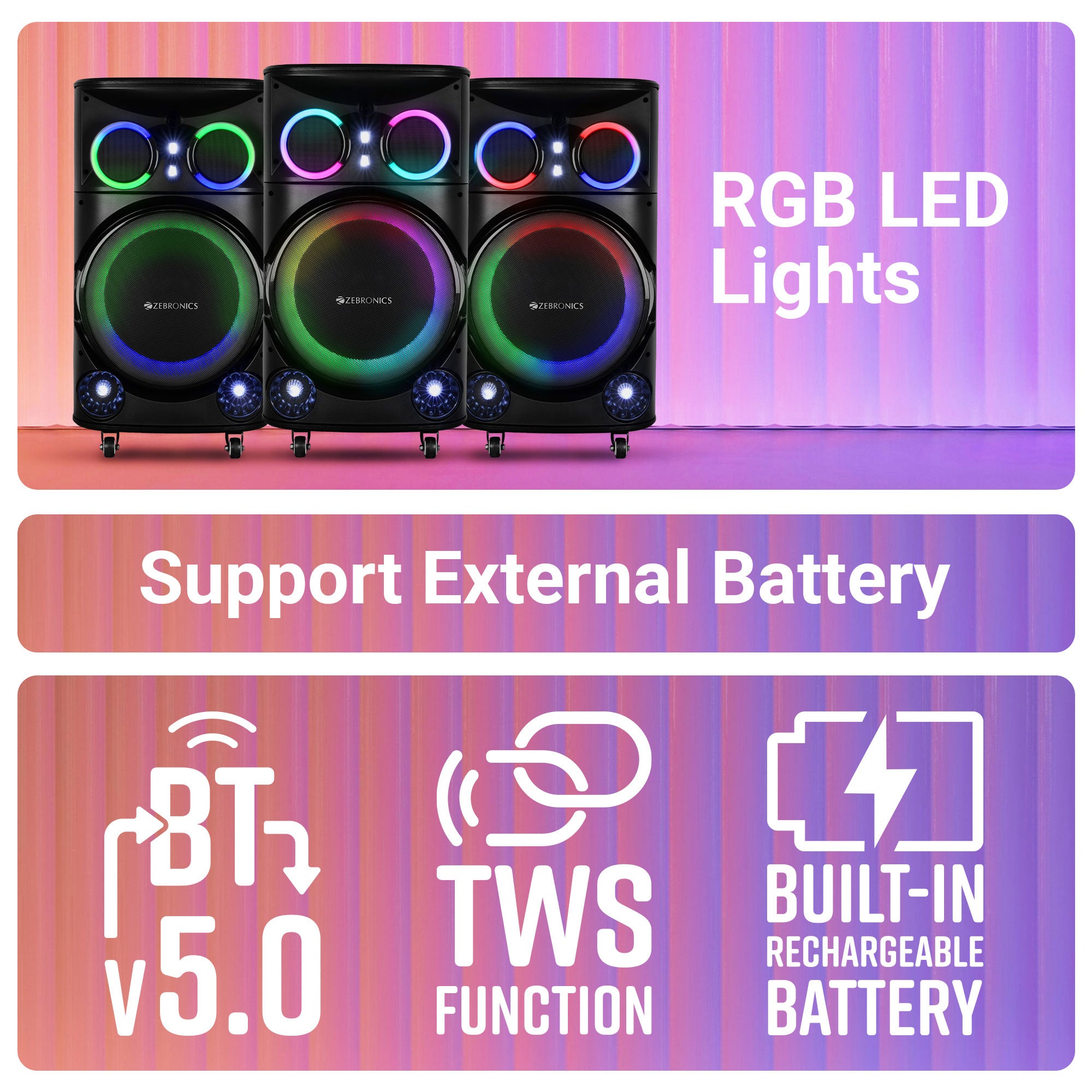 Zeb-Ginox Plus - Trolley Speaker - Zebronics