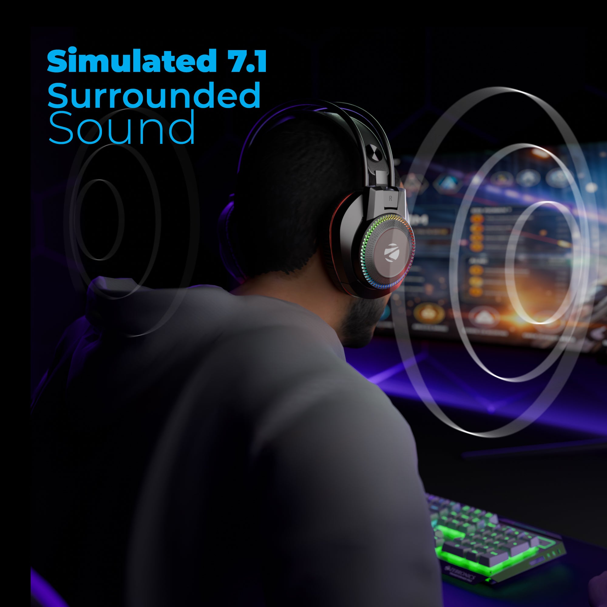Jet Gaming Headphone with 7.1 Surround Sound