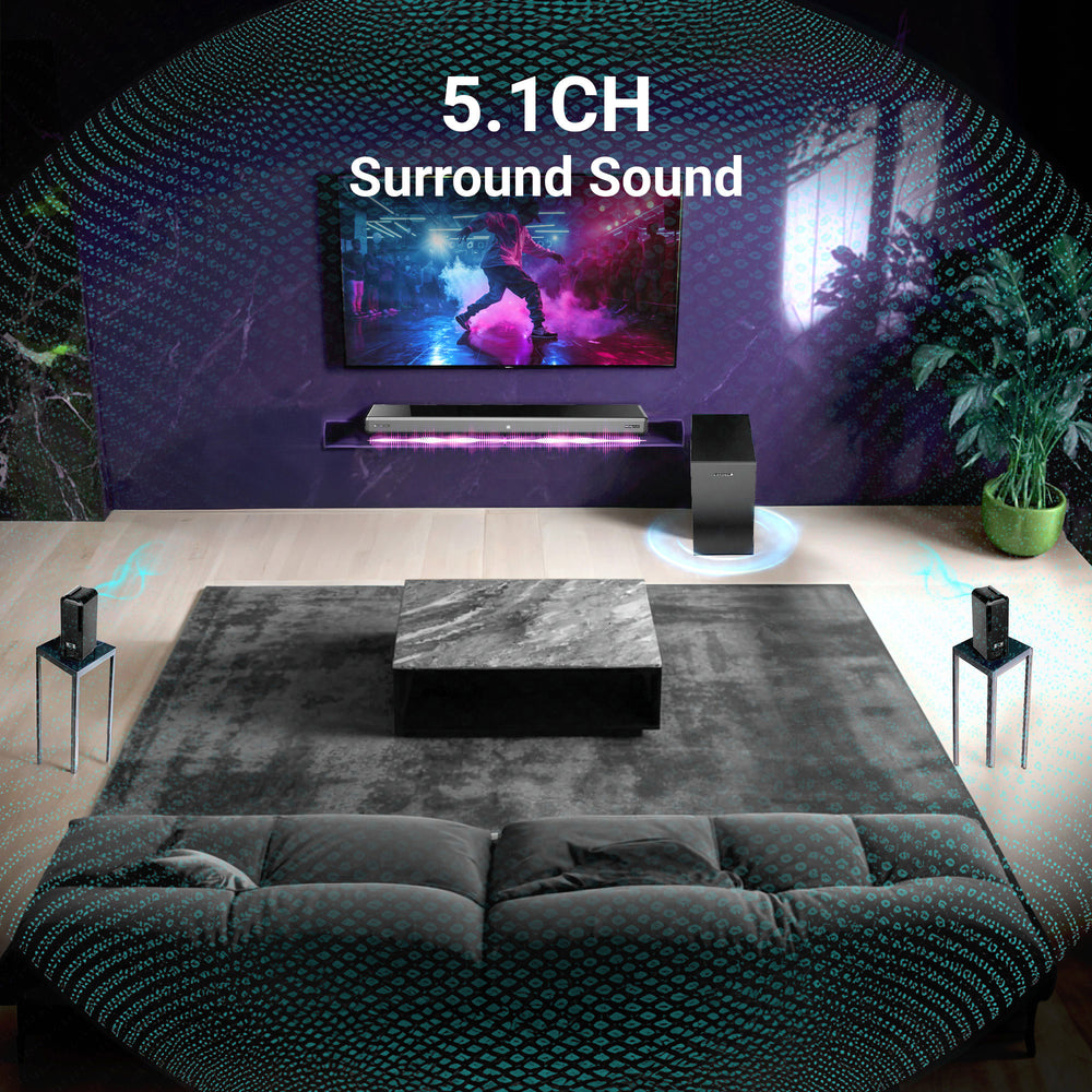 Zebronics Juke Bar 9510WS Pro 600W 5.1 Channel Dolby Audio Soundbar with Wireless Subwoofer & Wireless Rear Satellites sound bar thumbnail 6