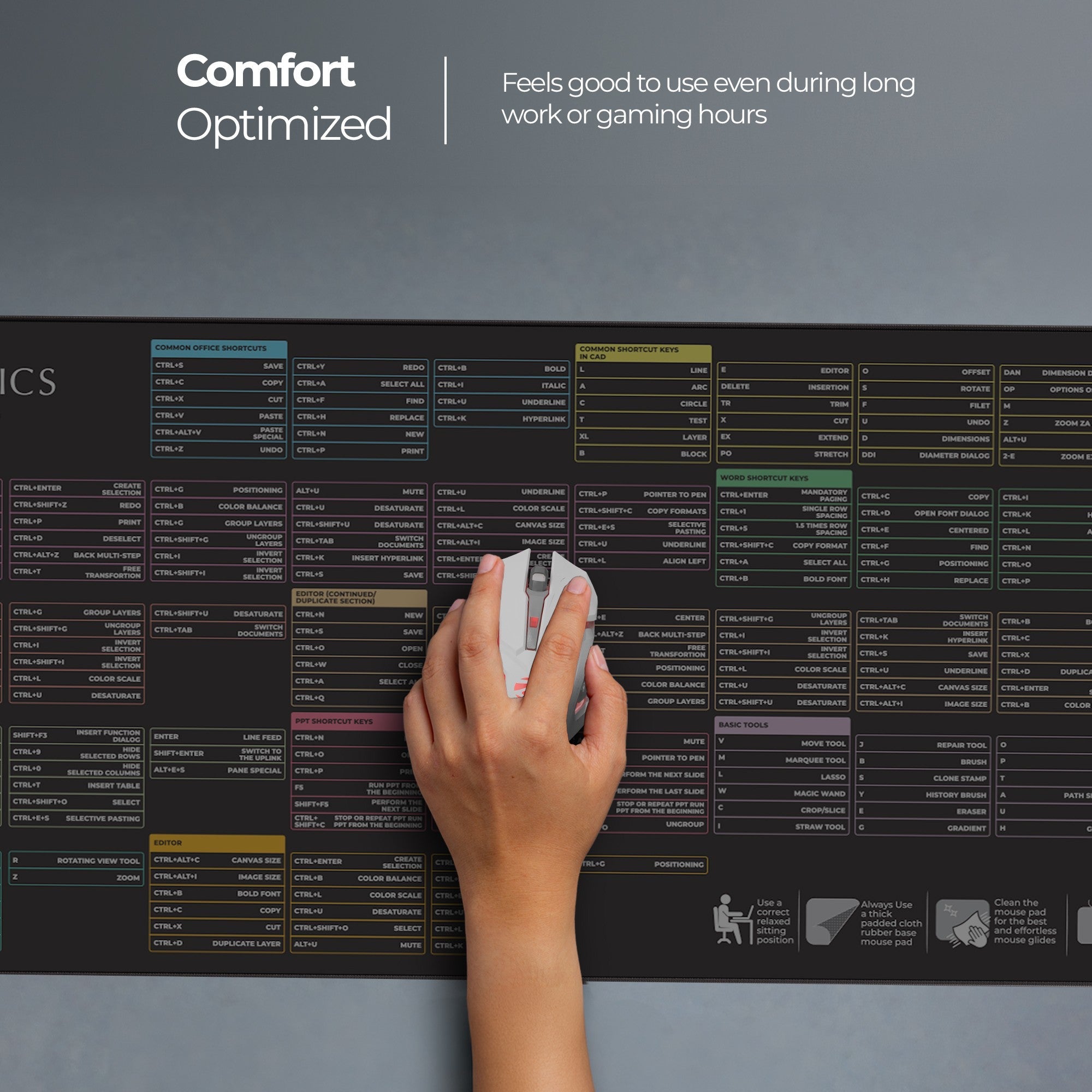 MSP XL (Shortcut Key) Mouse Pad