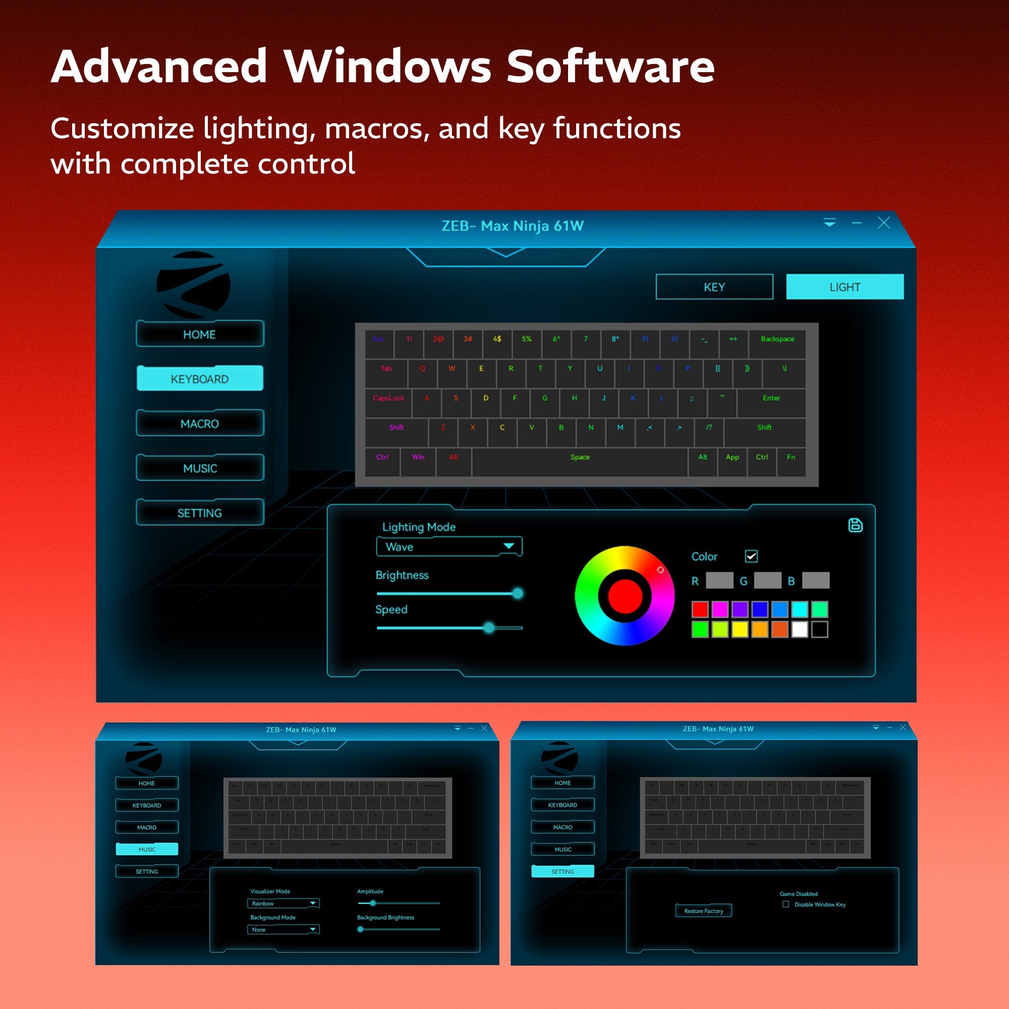 Max Ninja 61W Wireless Gaming Keyboard