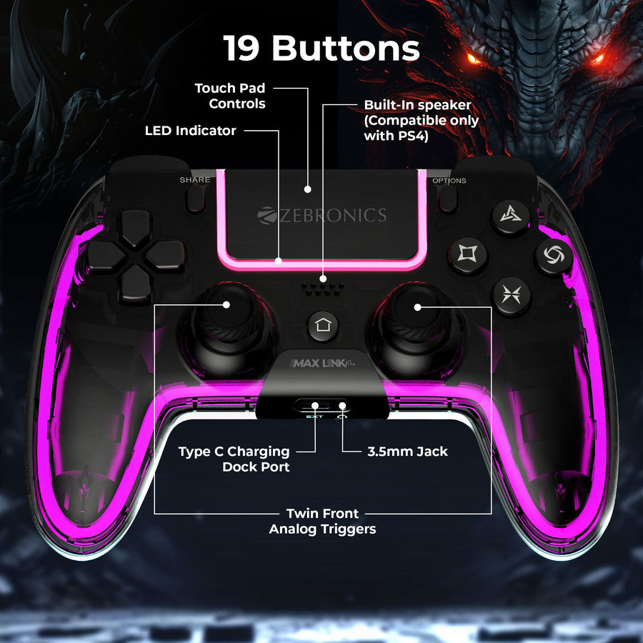 Wireless Gamepad - Bluetooth Gaming Controllers India | Zebronics