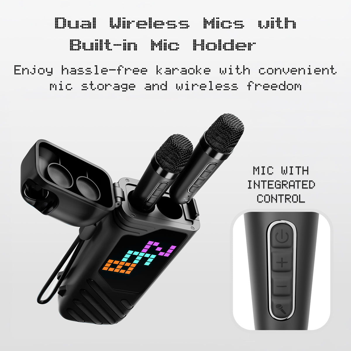 Music Bomb X50 Portable Speaker (20W) with 2 Wireless Mics