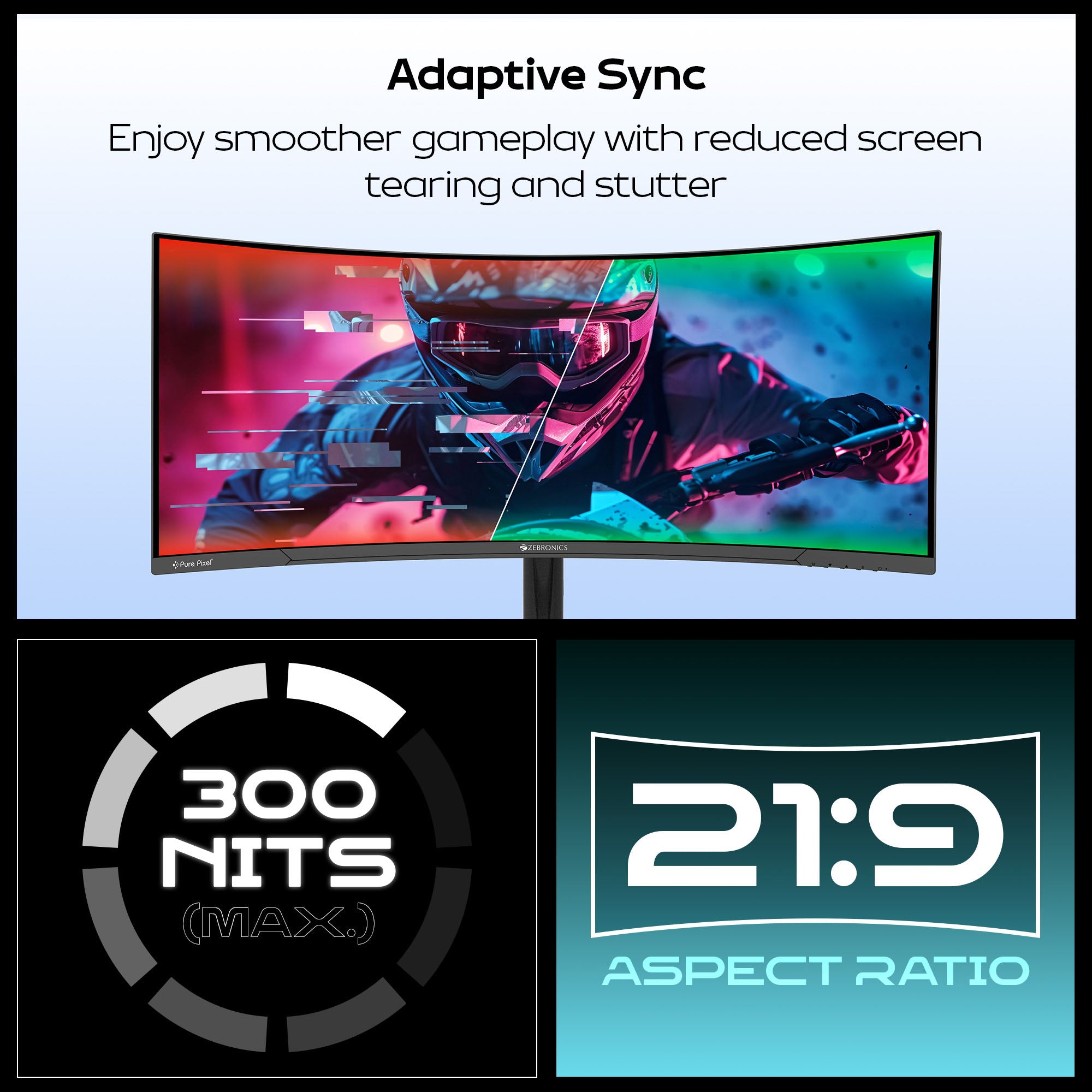 Zeb-PA234  - Curved Wide Monitor - Zebronics