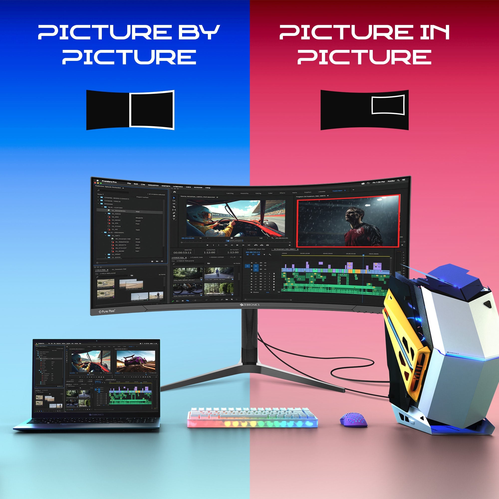 Zeb-PA234  - Curved Wide Monitor - Zebronics