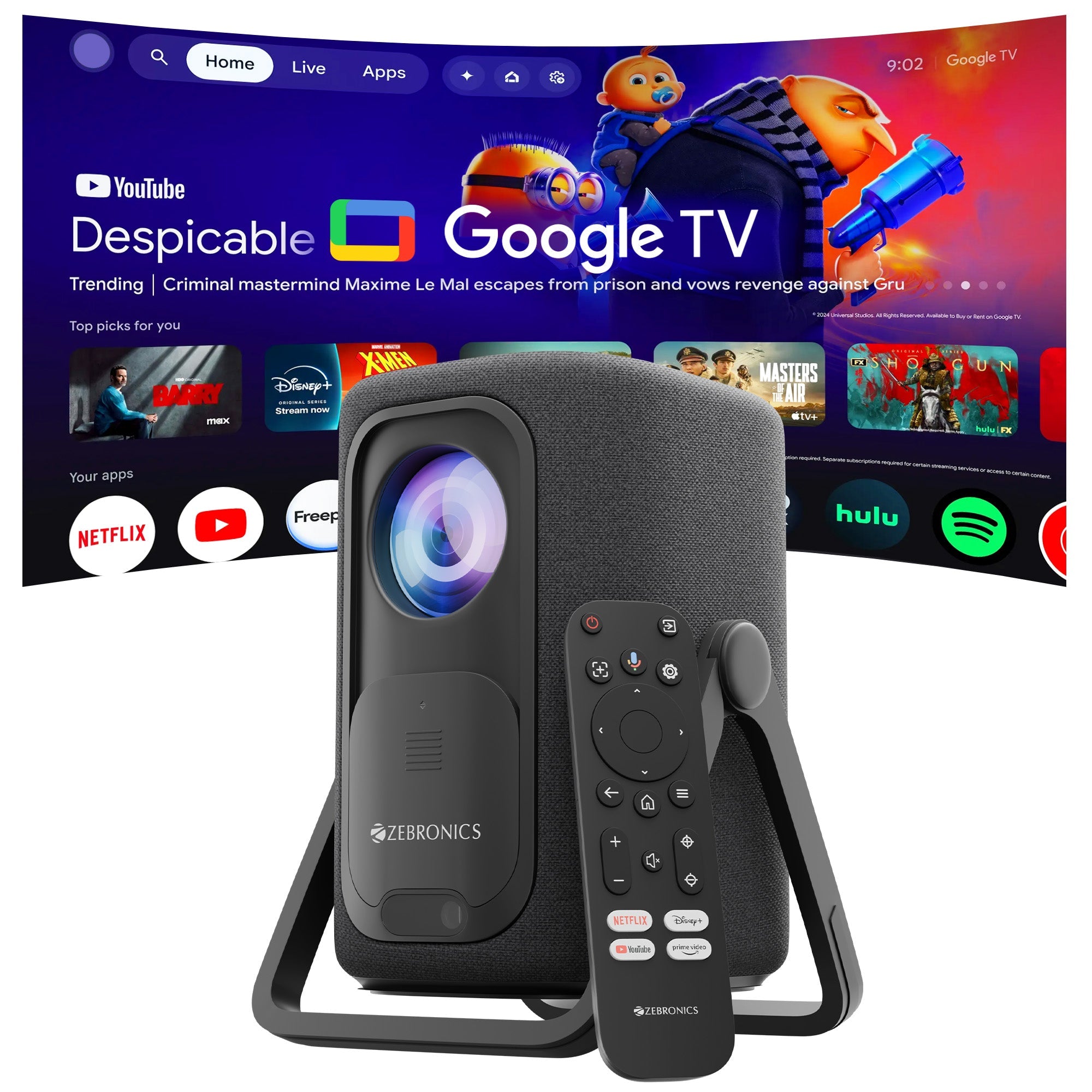 PixaPlay 77G (Official Google TV Projector with 4K support)