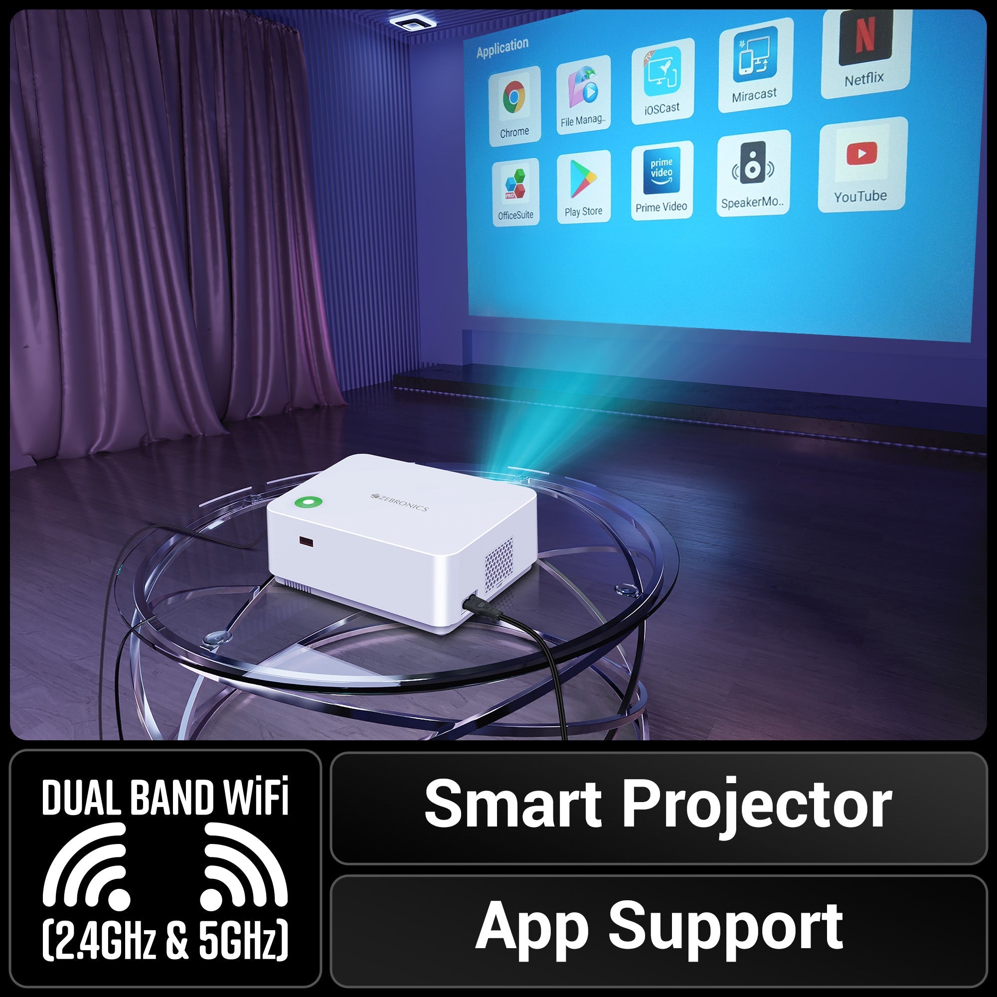 Zebronics- Zeb Pixaplay 65 - LED Projector