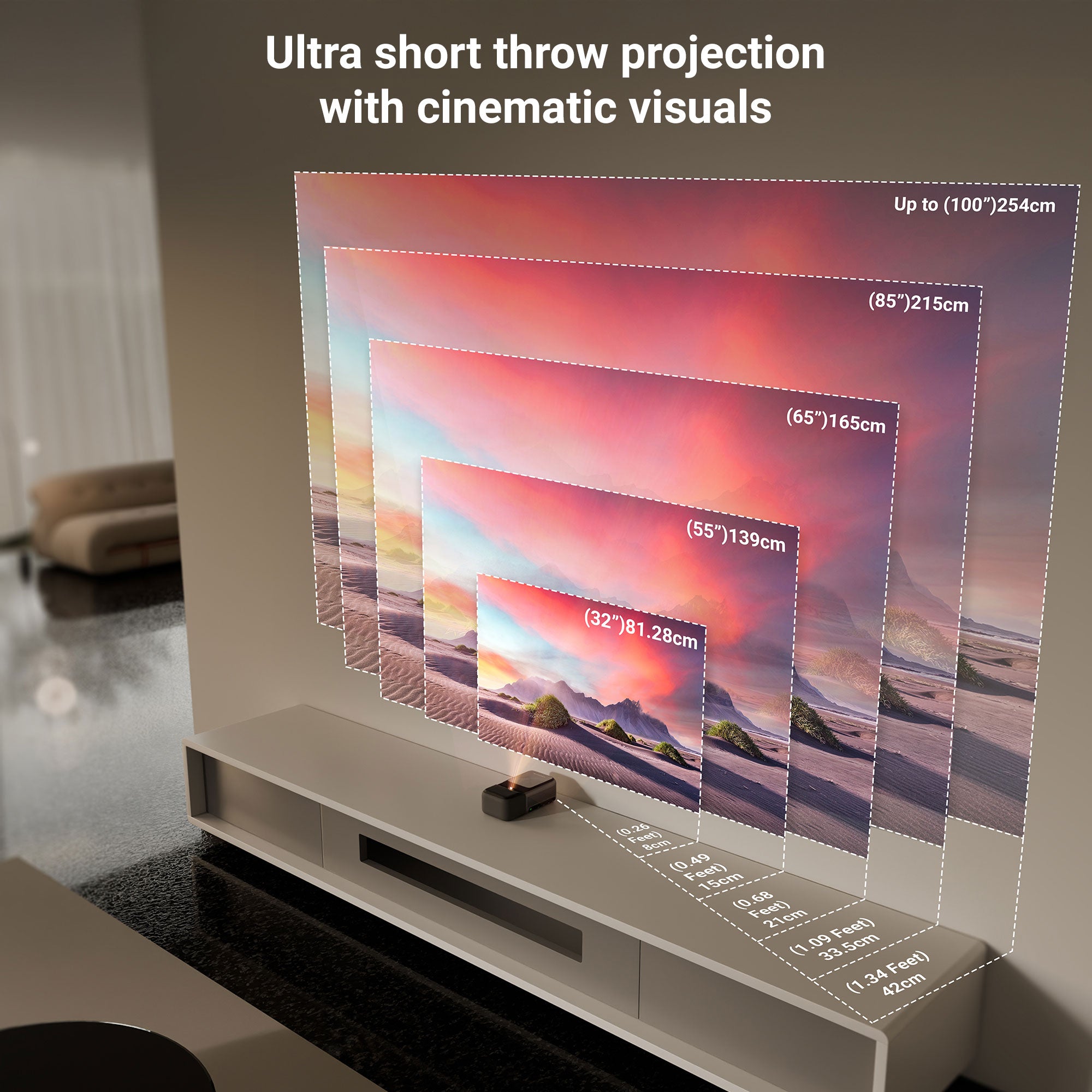 PixaPlay Pro 500 Ultra Short Throw Projector