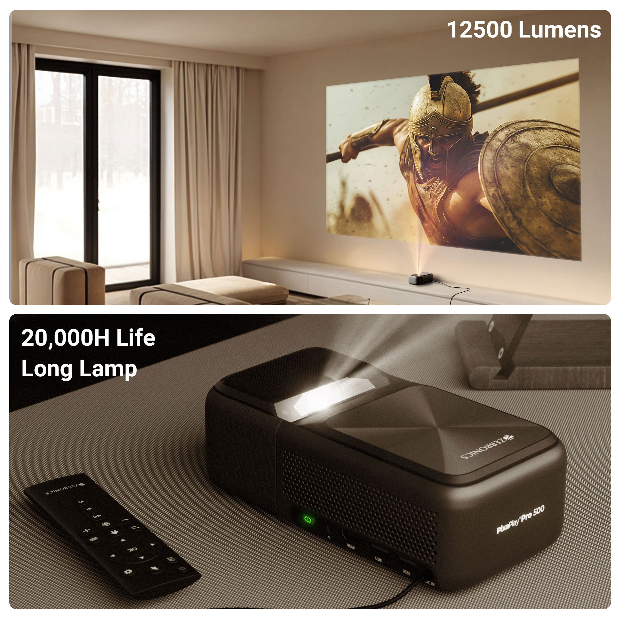 PixaPlay Pro 500 Ultra Short Throw Projector