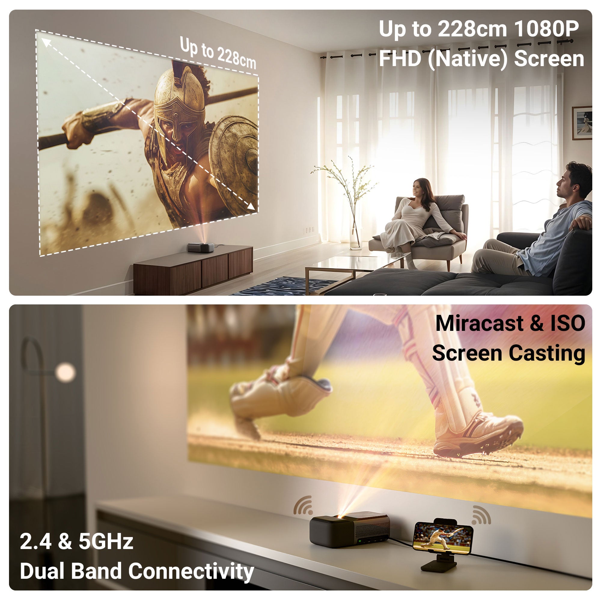 PixaPlay Pro 500 Ultra Short Throw Projector