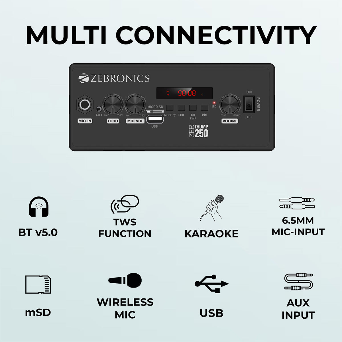 Zeb-Thump 250 - Trolley Speaker - Zebronics