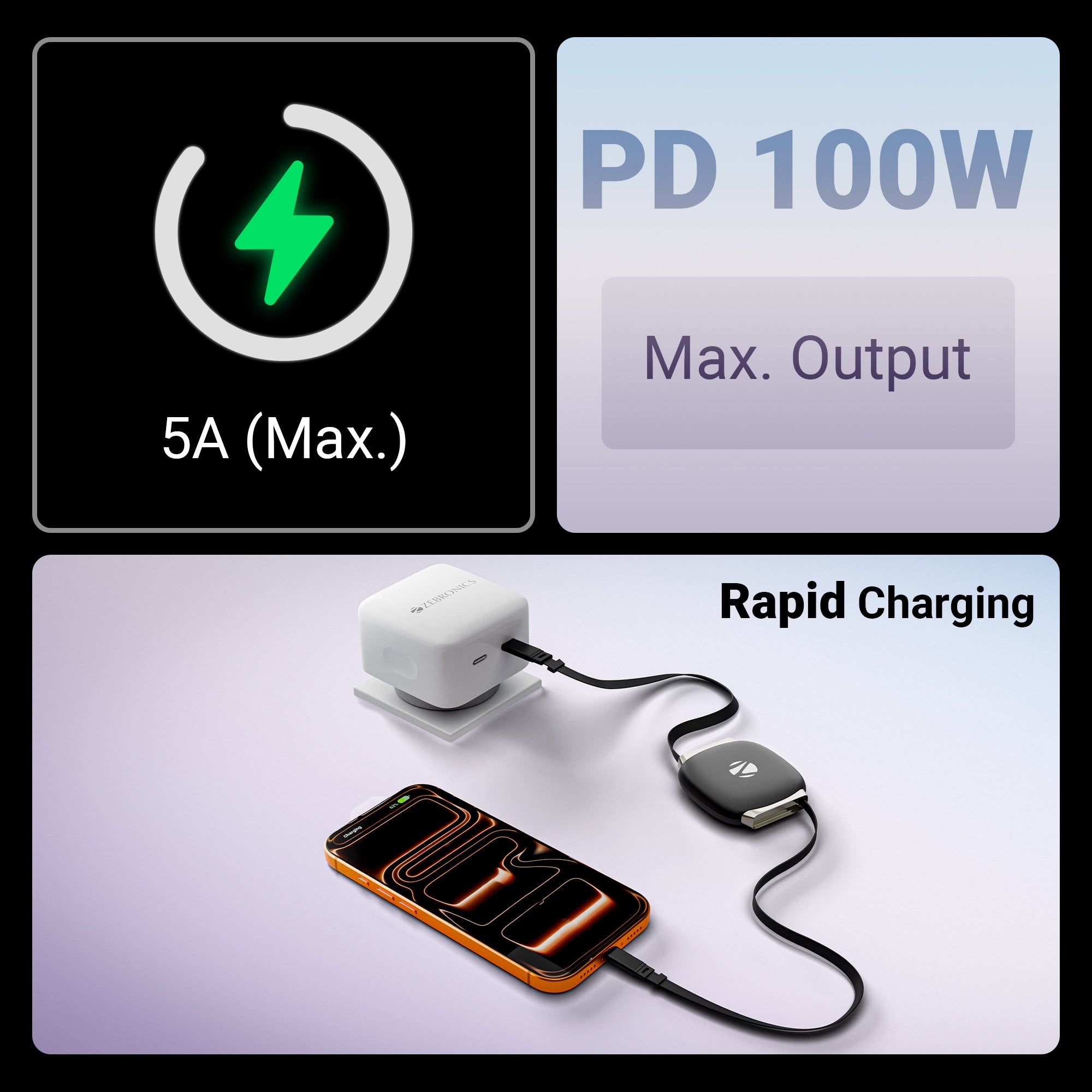 WATTZ 100RCC1 Type C to Type C 100W Cable