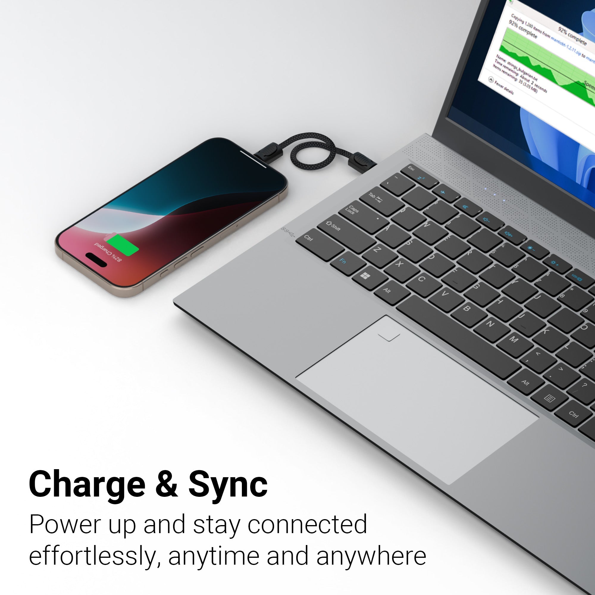 WATTZ 60CC4 Type C to Type C Braided Cable