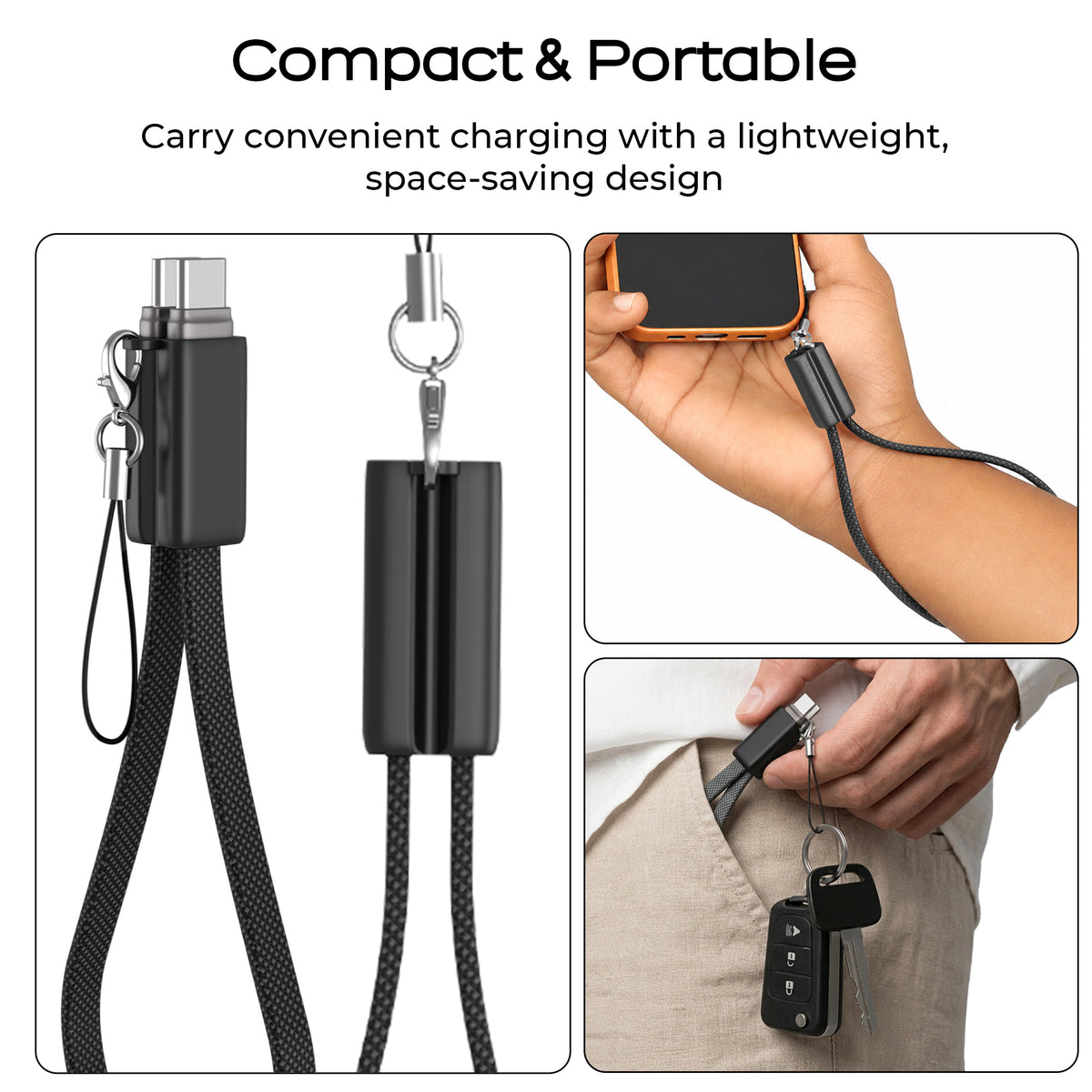 Wattz 65CC2 Type C To Type C Keychain Cable
