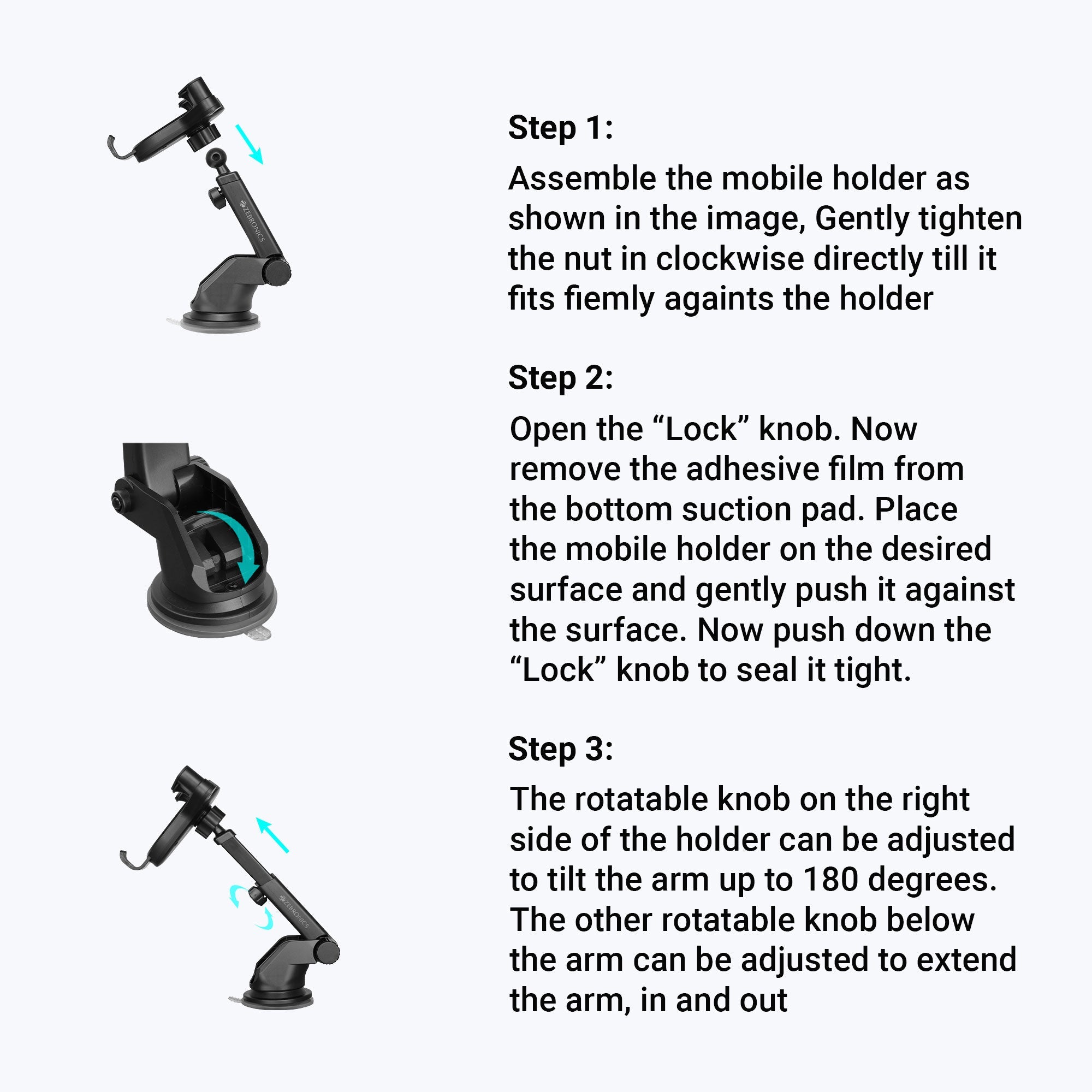 WCC150 Mobile Holder with Wireless Charging (For Cars)