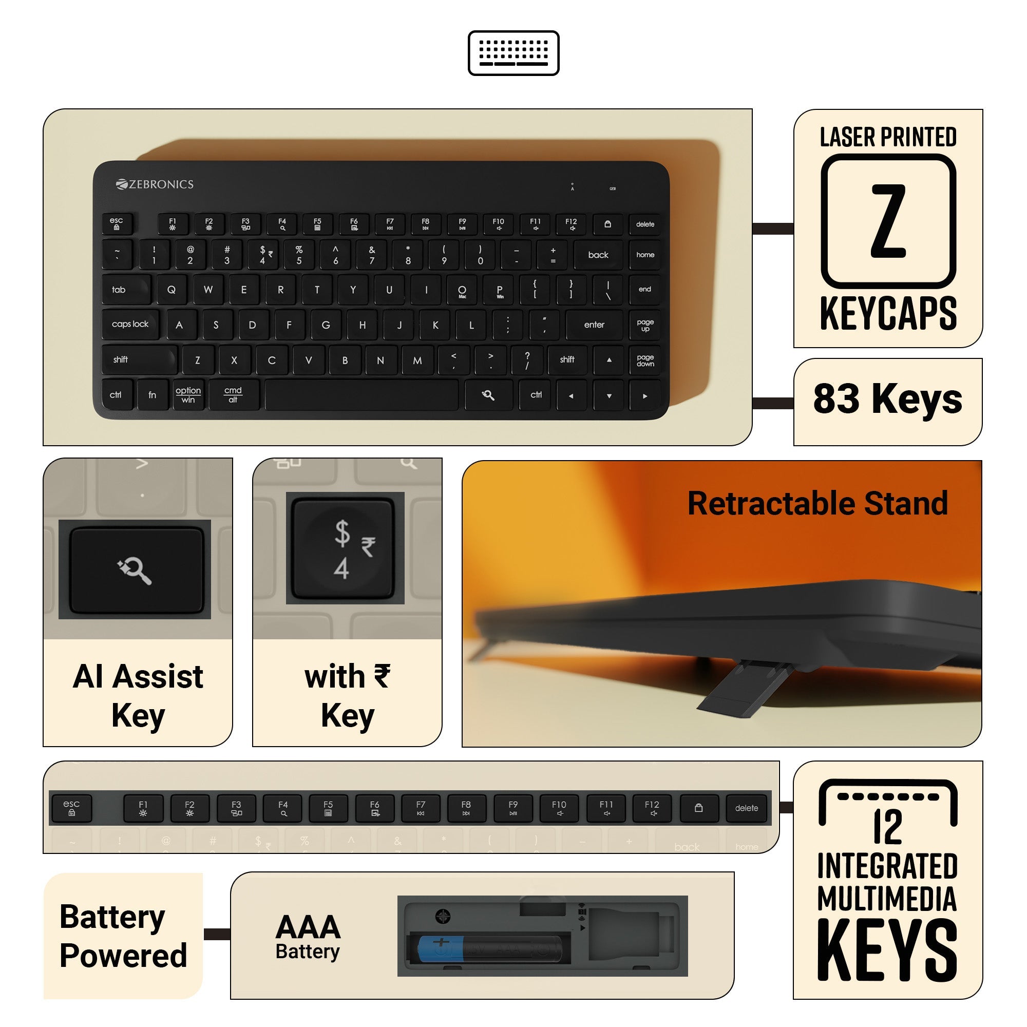 Zeb Companion 101 - Keyboard and Mouse Combo - Zebronics